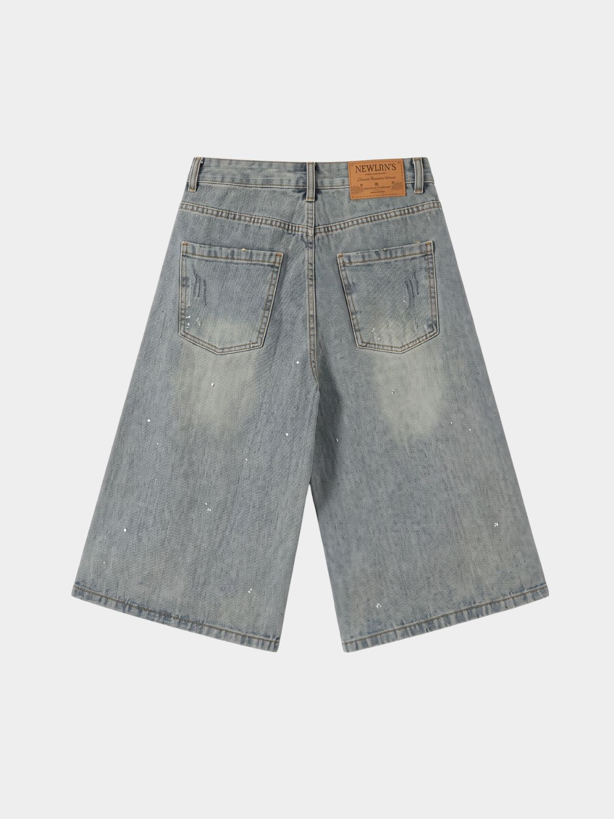 Mudcrack - Unisex Breathable Rhinestone Star Washed Denim Jeans