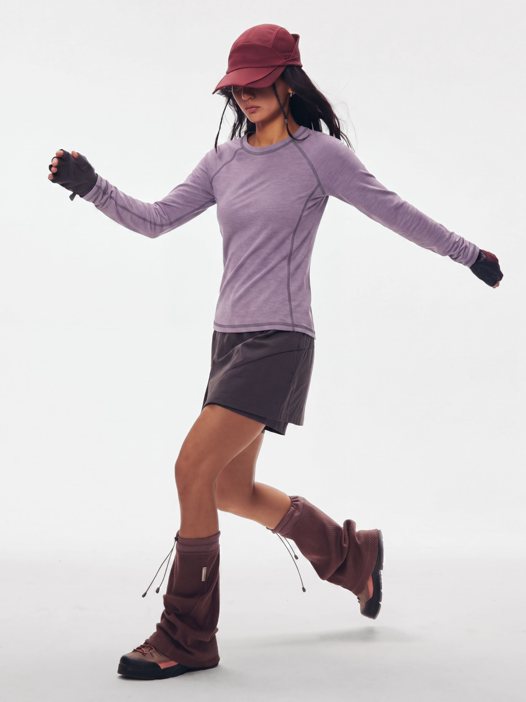 StitchFit - Women's Contrast Stitch Slim Fit Quick-Dry Long Sleeve Top