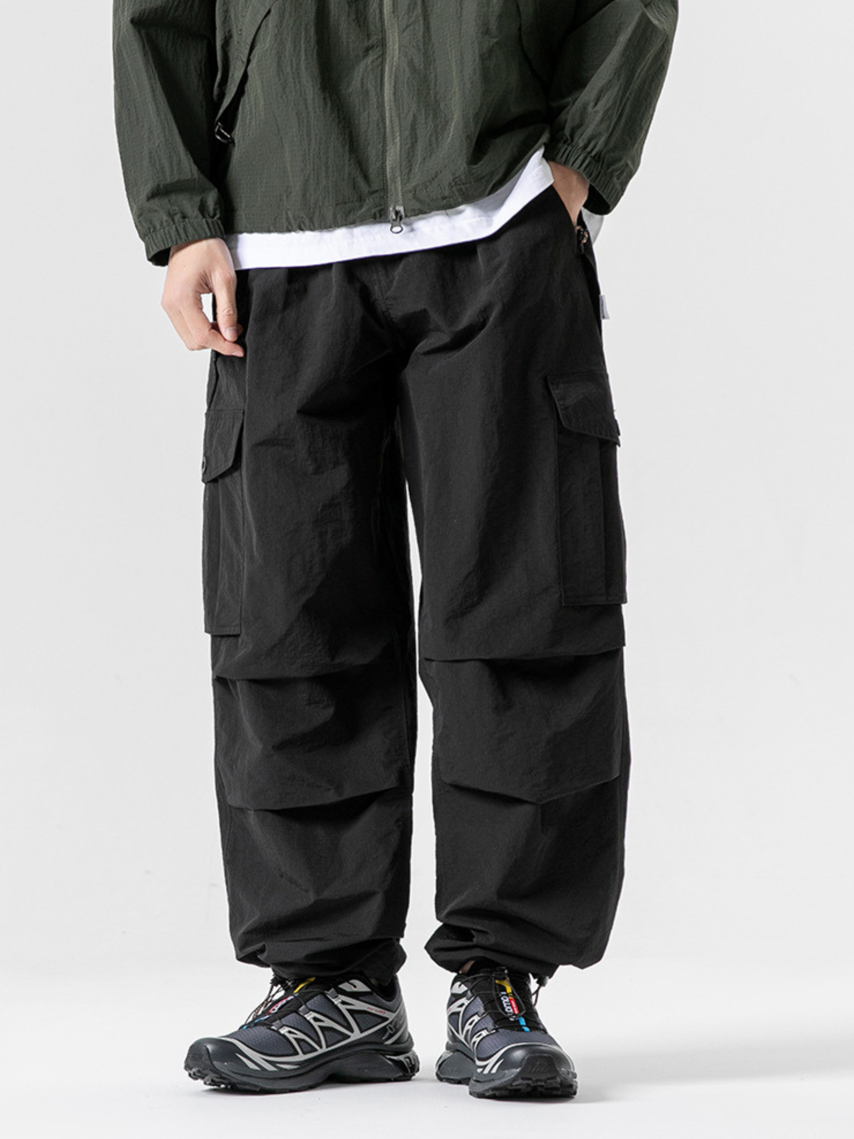 FoxPort - Unisex Loose Fit Fleece-Lined Paratrooper Pants