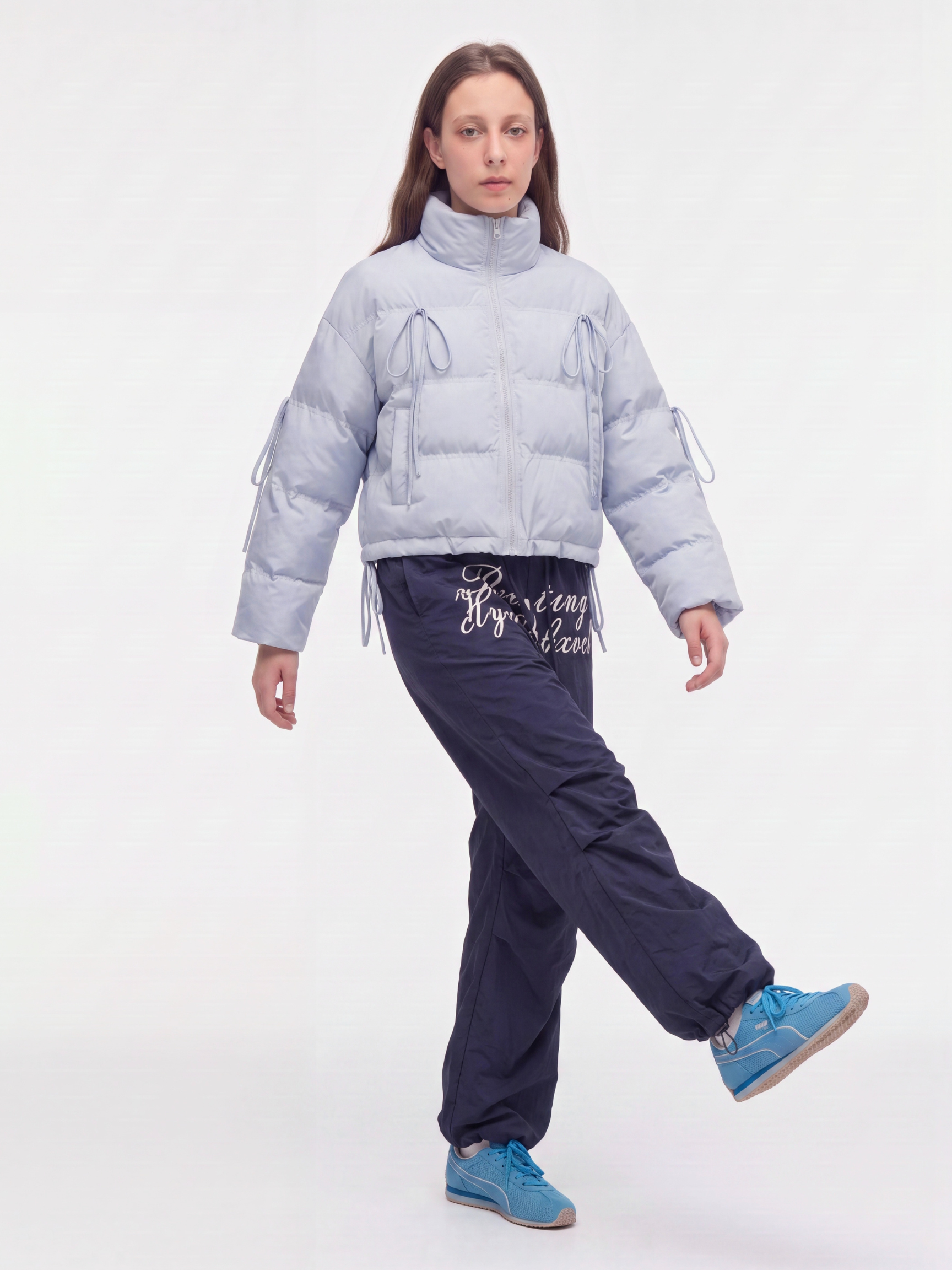 RavenMark - Women‘s Tassel Tie-Front Short Padded Jacket