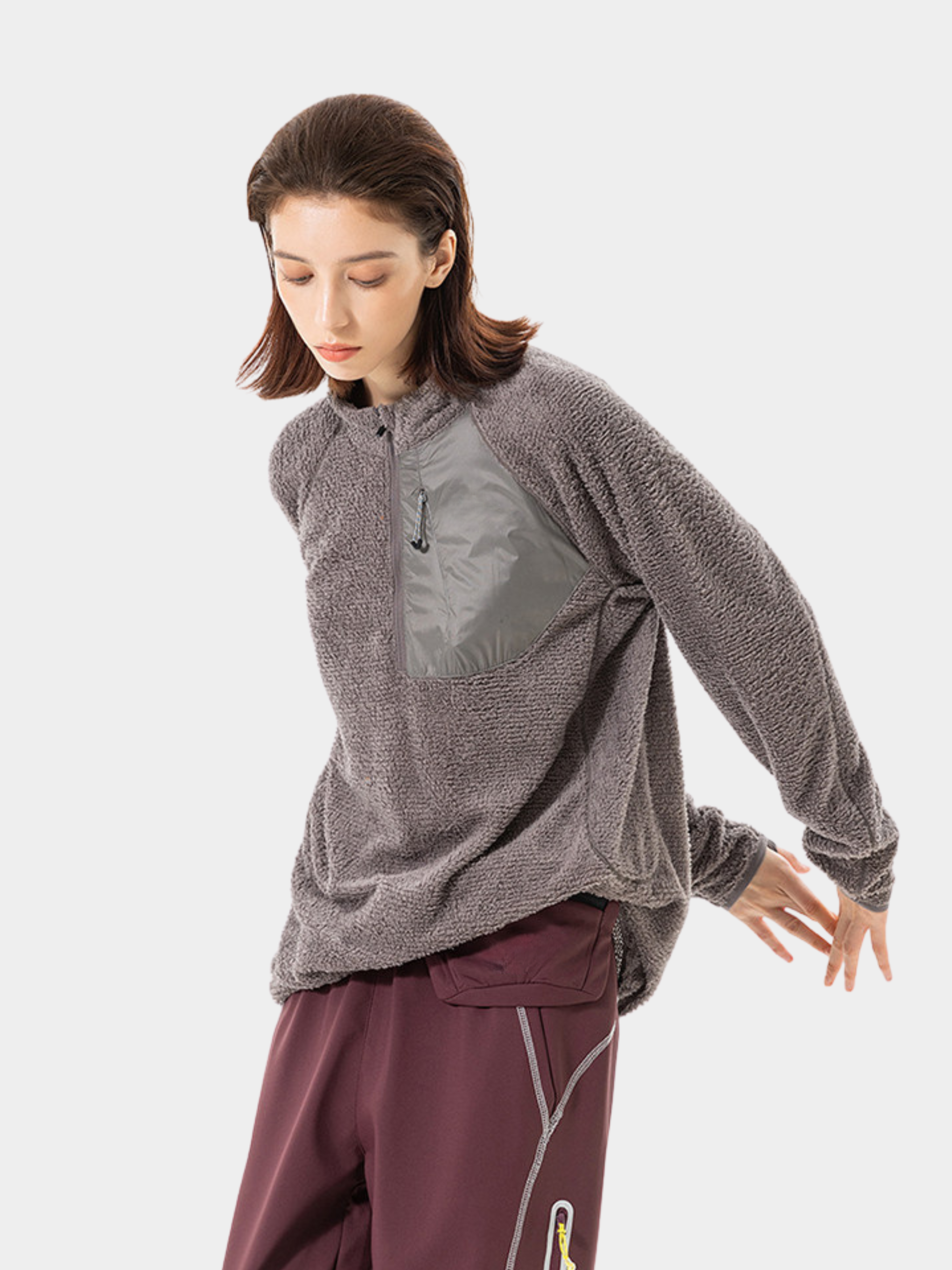 Arcadia - Half-Zip Fleece Liner Mock Neck Sweatshirt