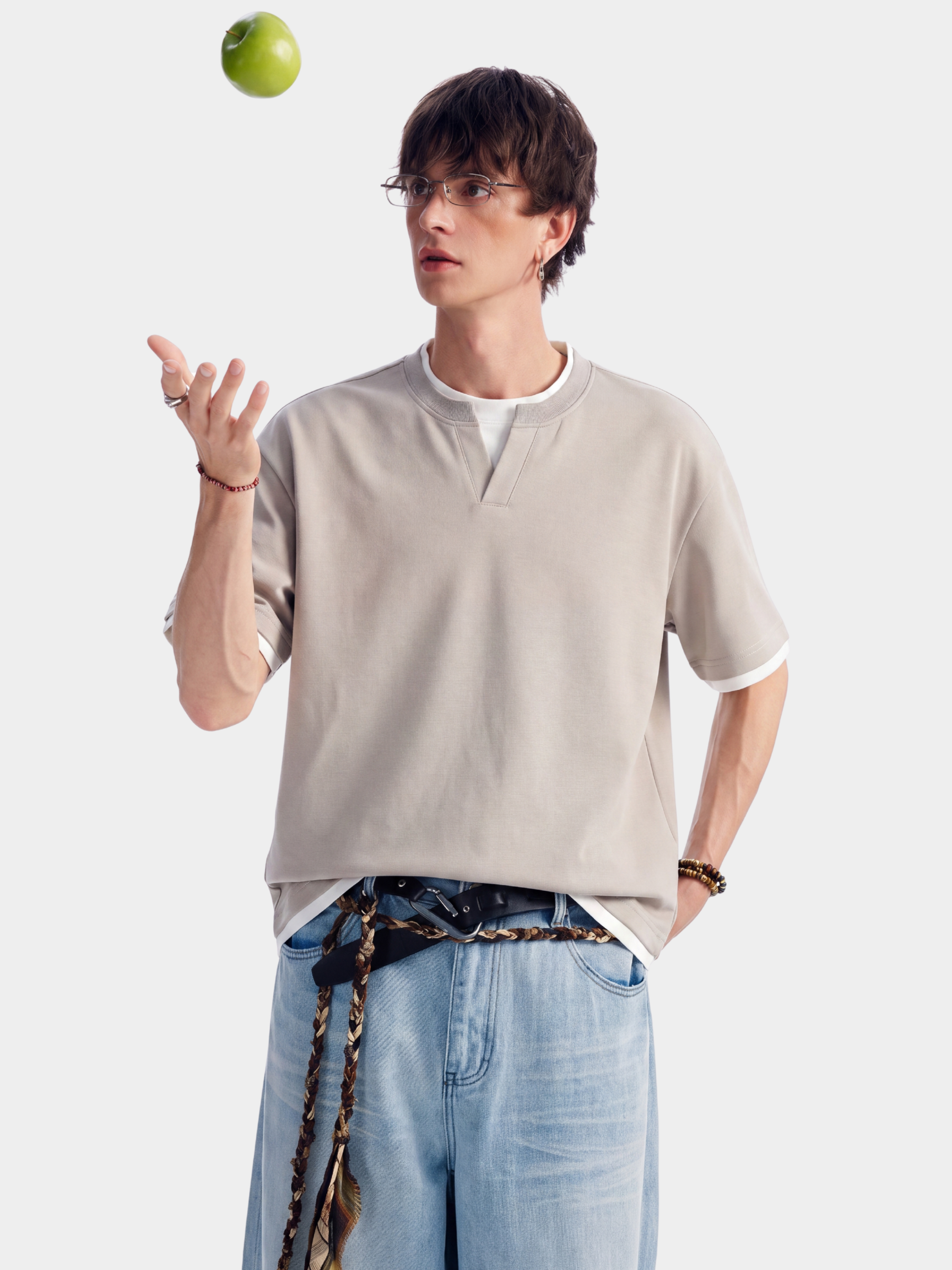 Thunderridge - Men's Layered Crew Neck T-Shirt