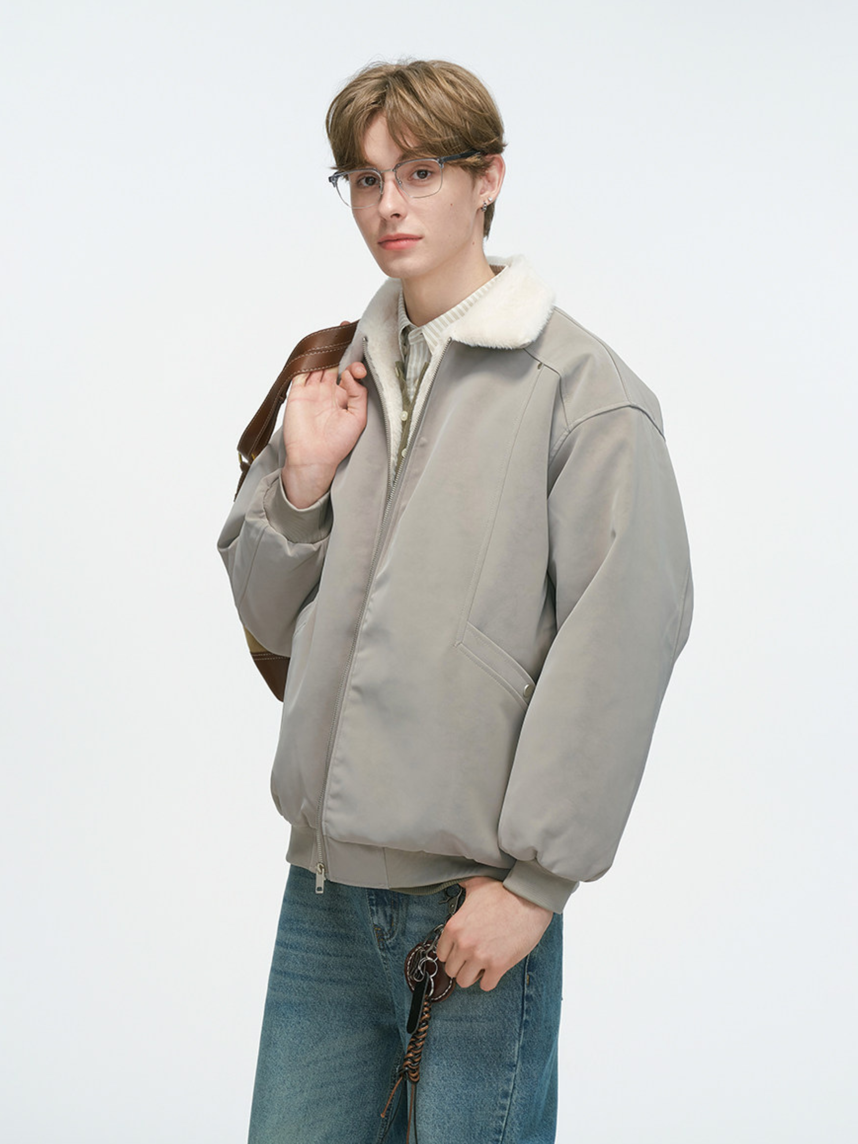 Ironpath - Men's Shearling-Lined PU Leather Insulated Jacket