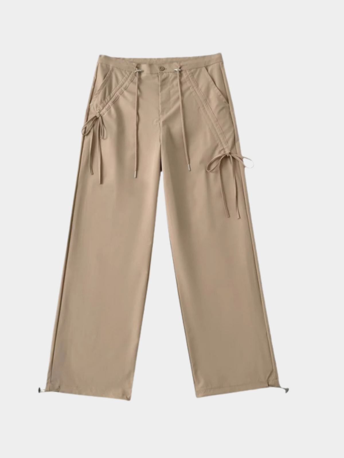 ThornPath - Women's Drawstring Tie Double-Pocket Loose-Fit Pants