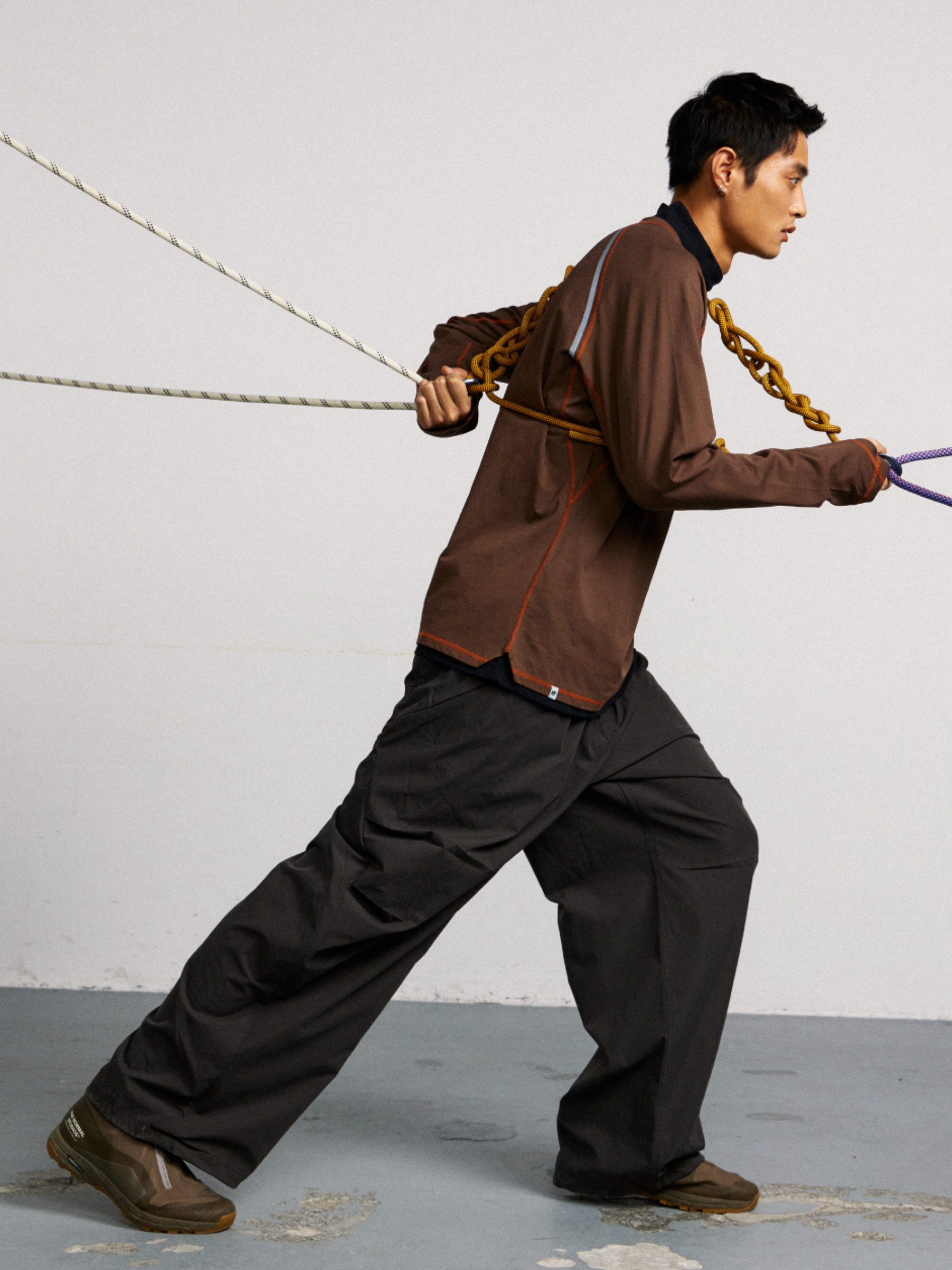 Echofall - Unisex Dopamine-Toned Curved Utility Pants with Hidden Pockets GONGGAR SPORTS