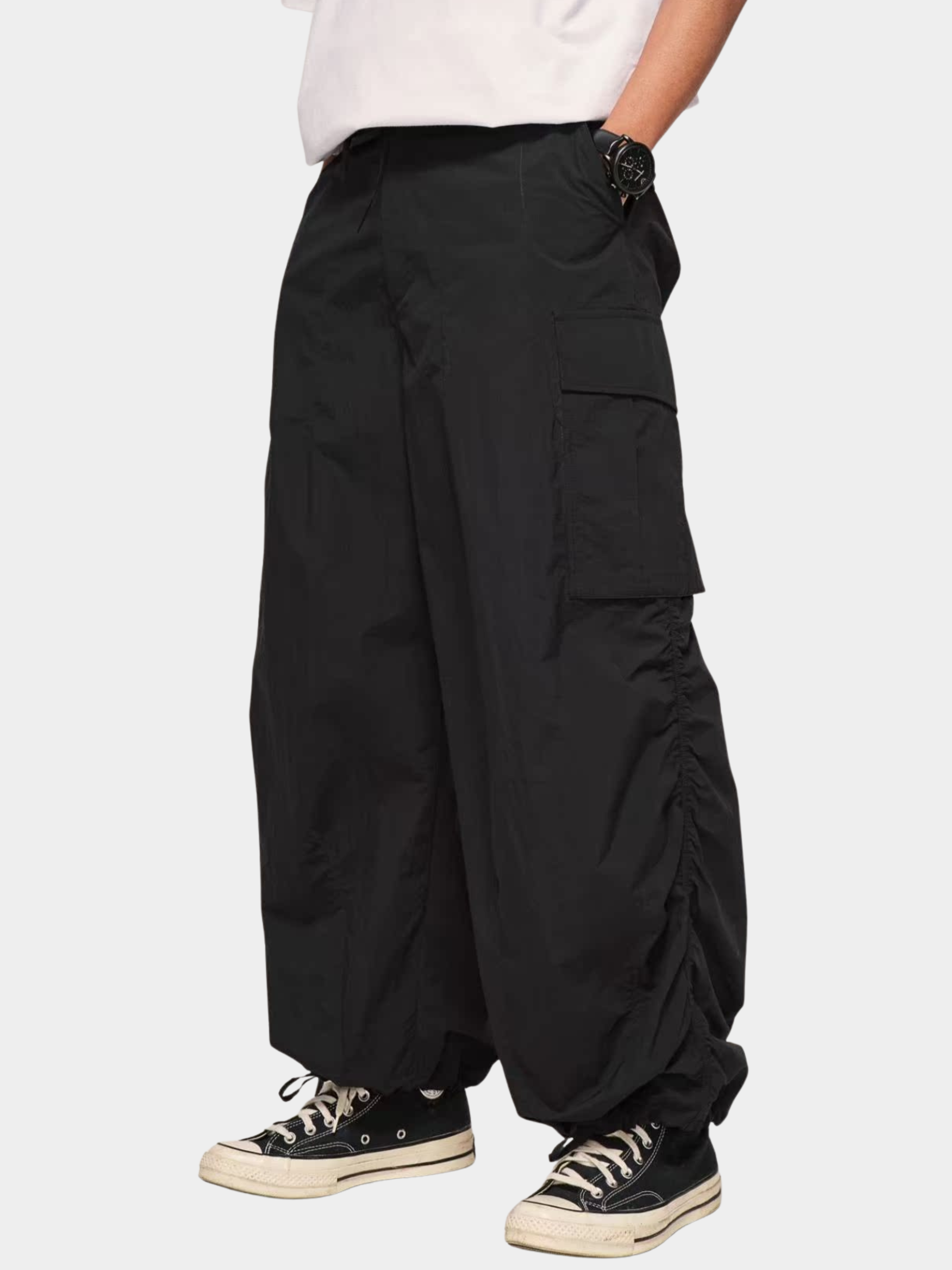 FireChair - Unisex Plaid Loose-Fit Utility Wide-Leg Pants