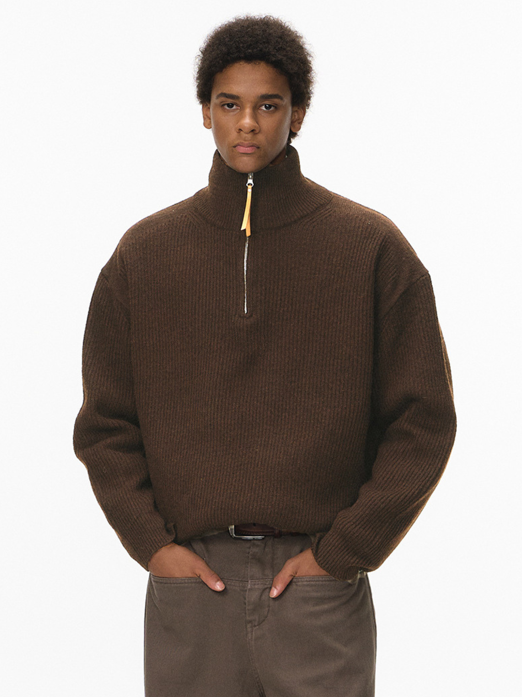 Thistle - Half-Zip High-Neck Knit Sweater