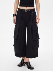 Castmark - Unisex Deconstructed Oversized-Pocket Utility Cropped Pants