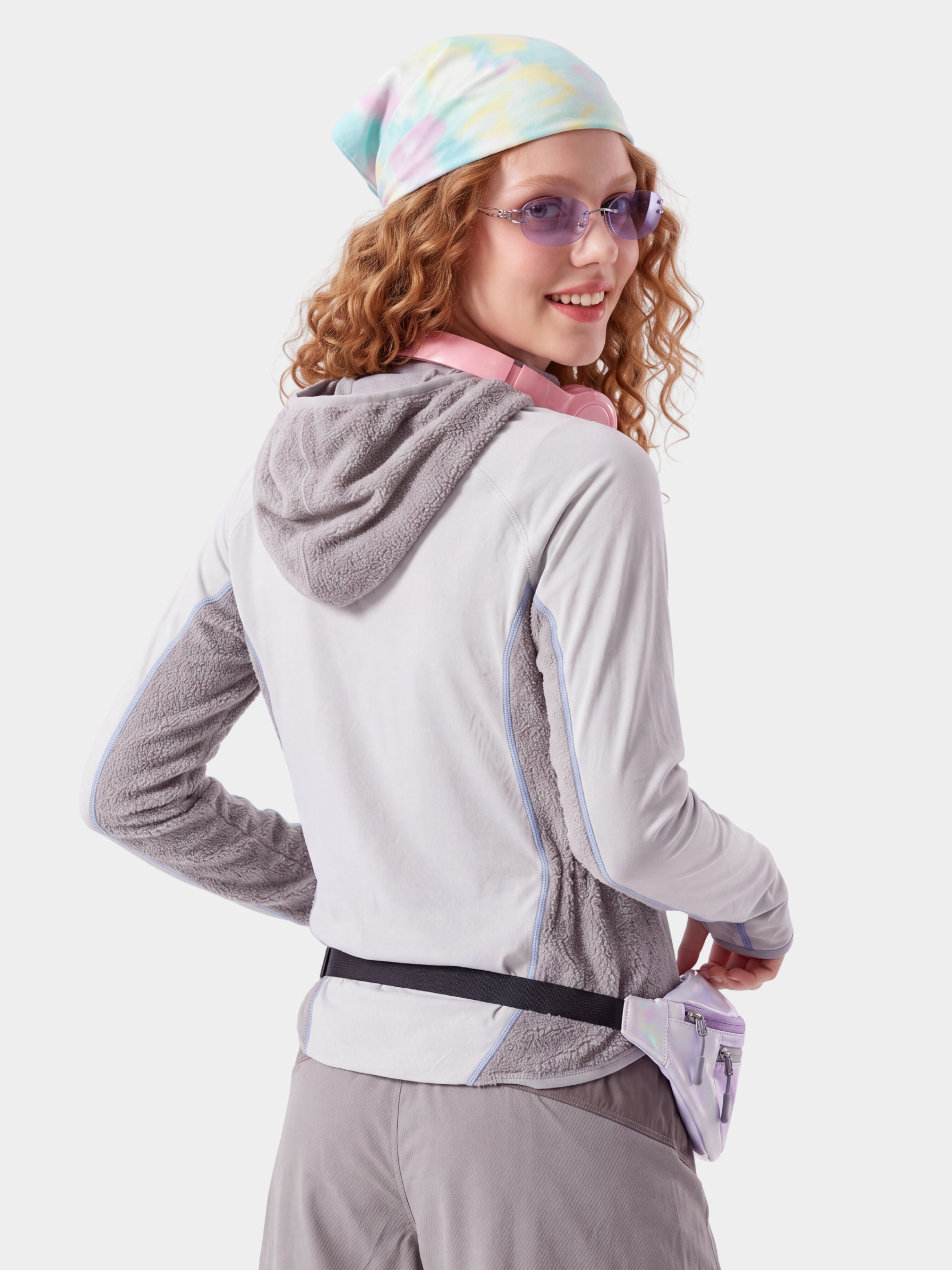 FadeSplit - Women's Fleece-Lined Utility Half-Zip Long-Sleeve Top