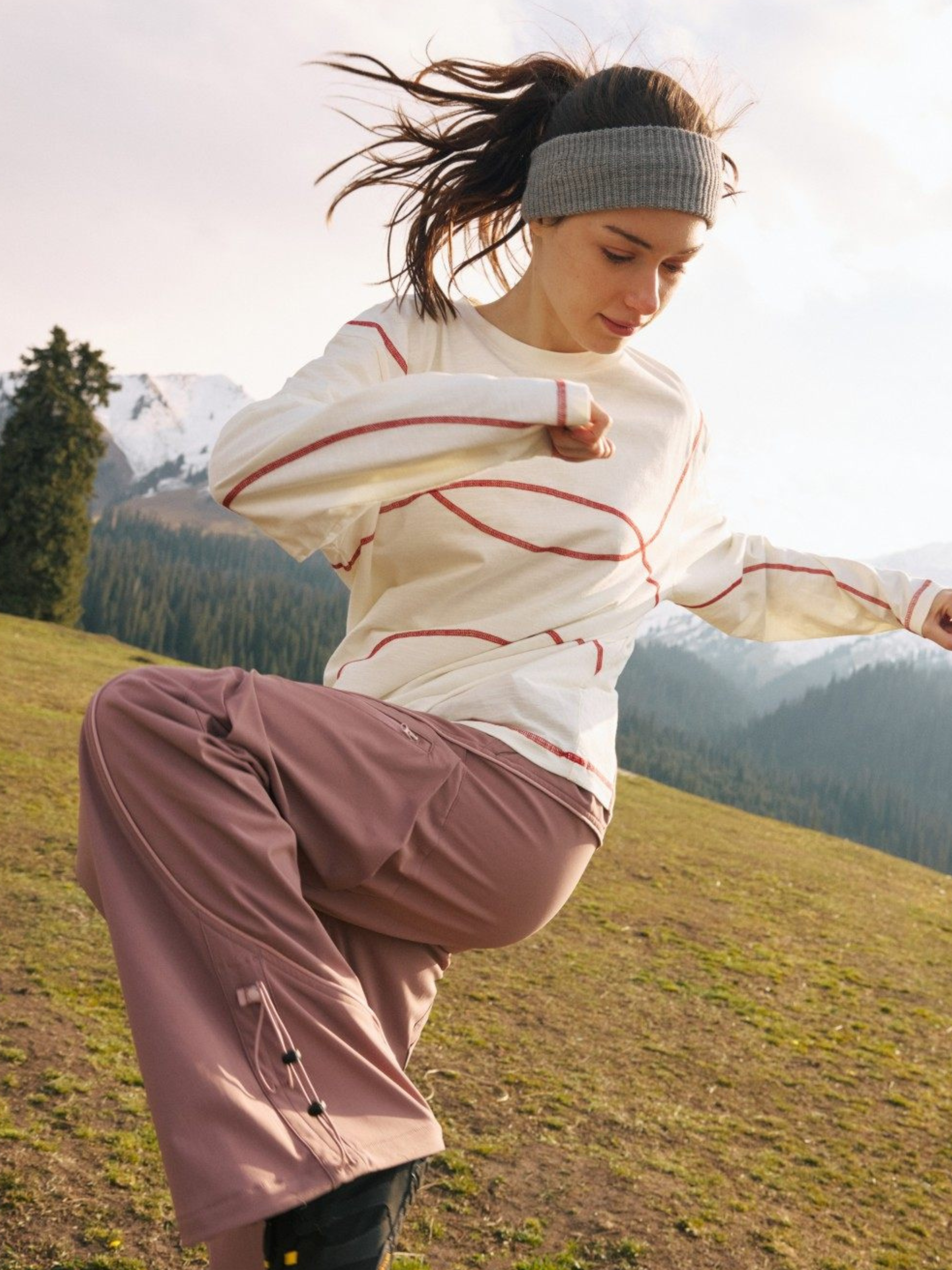 Glacialwind - Unisex Slub Cotton Breathable Running Long Sleeve