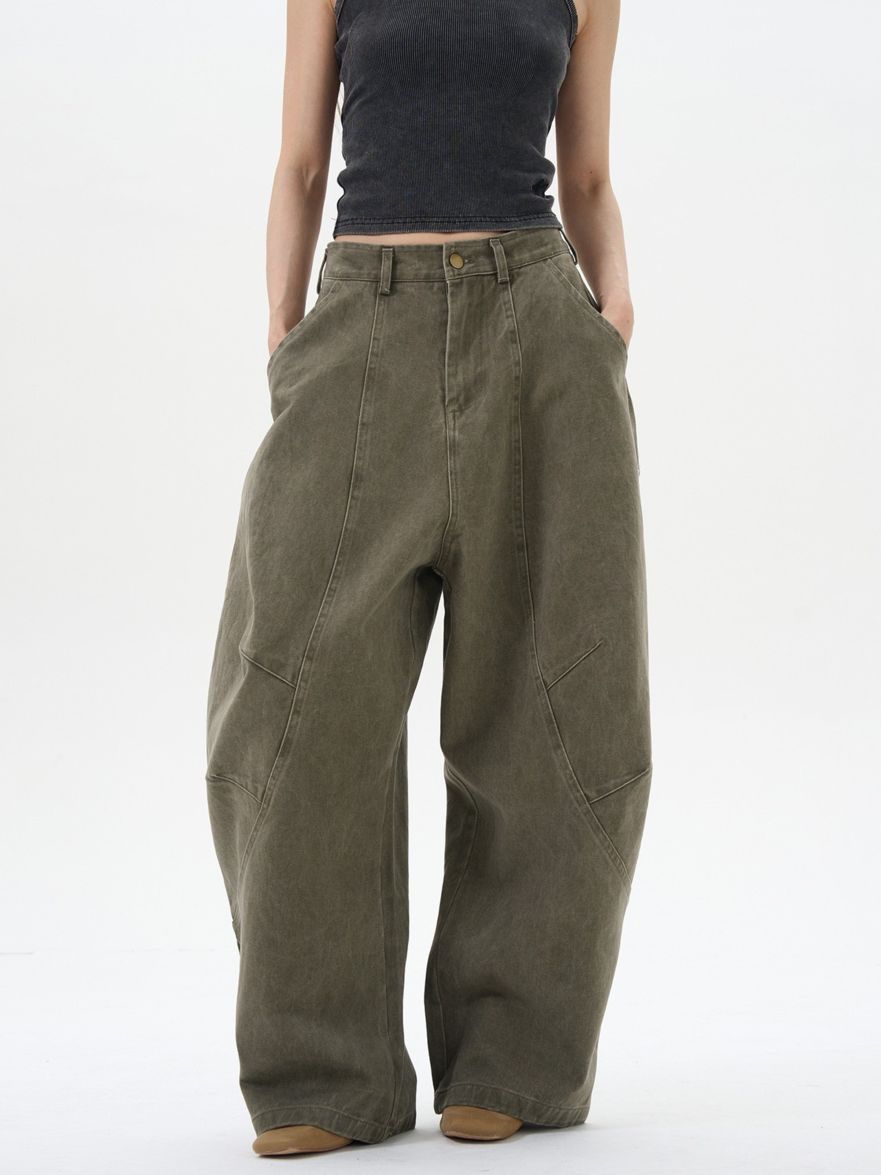 EagleSet - Unisex Loose-Fit Curved-Cut Utility Pants GONGGAR SPORTS