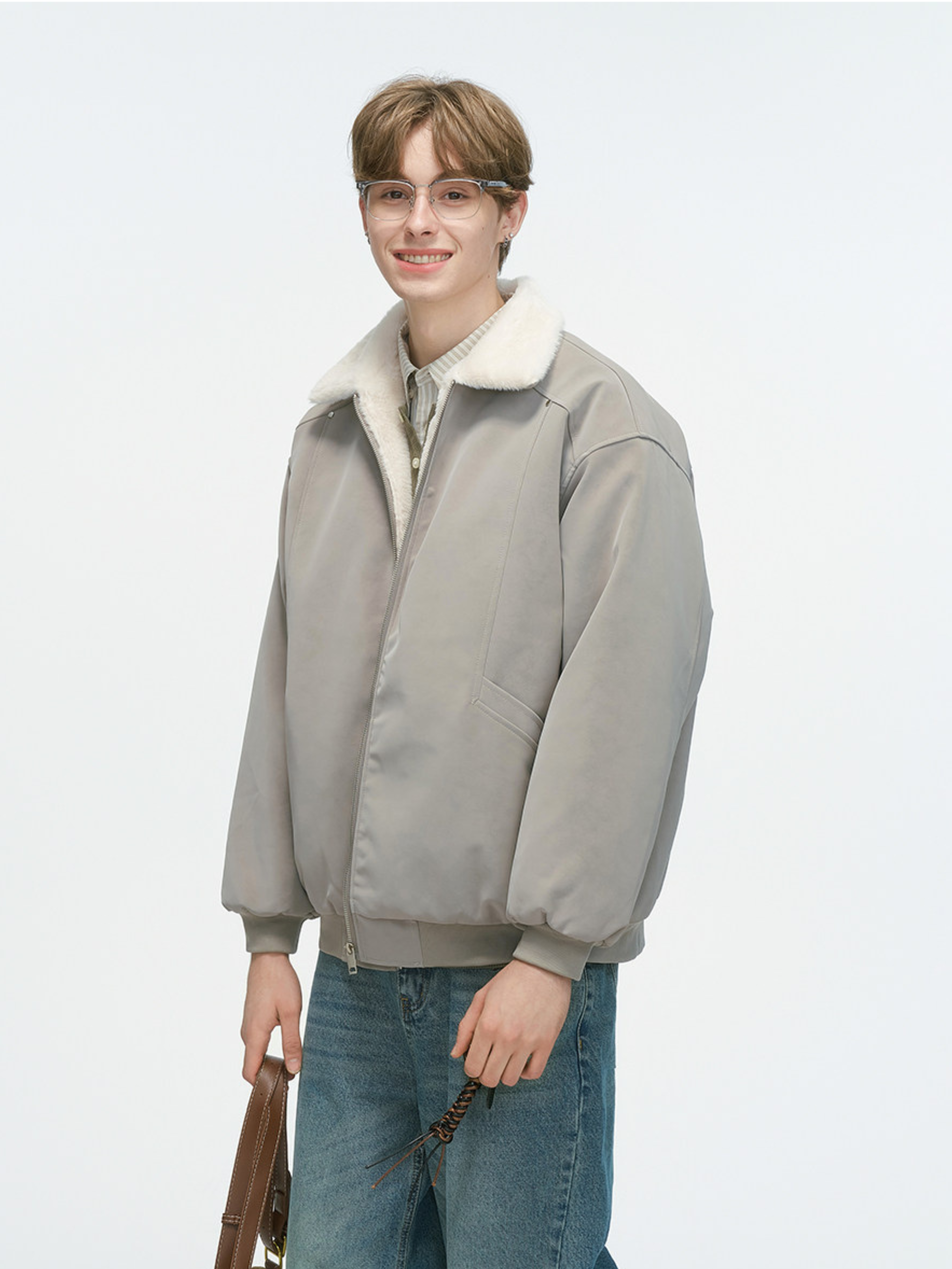 Ironpath - Men's Shearling-Lined PU Leather Insulated Jacket