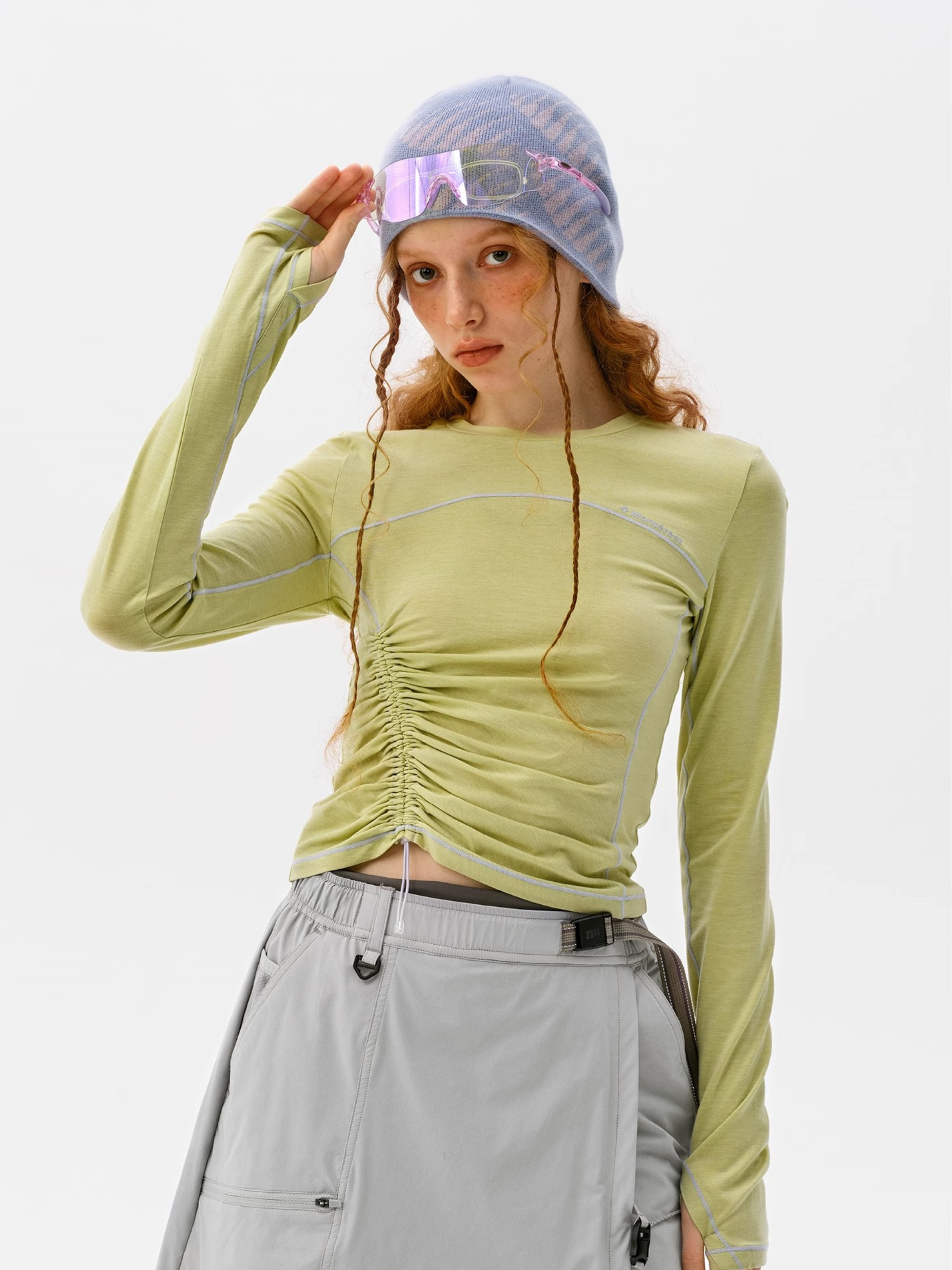 Cragnest - Women's 5A Antibacterial Wool Blend Ruched Quick-Dry T-Shirt