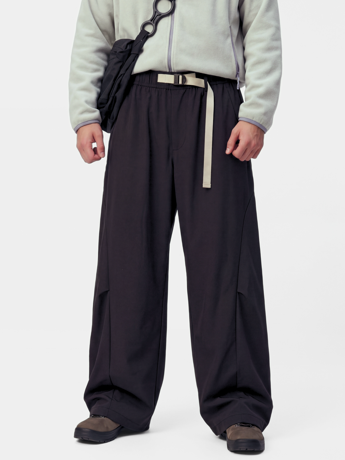 FlipMist - Stretch Elastic-Waist Straight-Leg Utility Pants