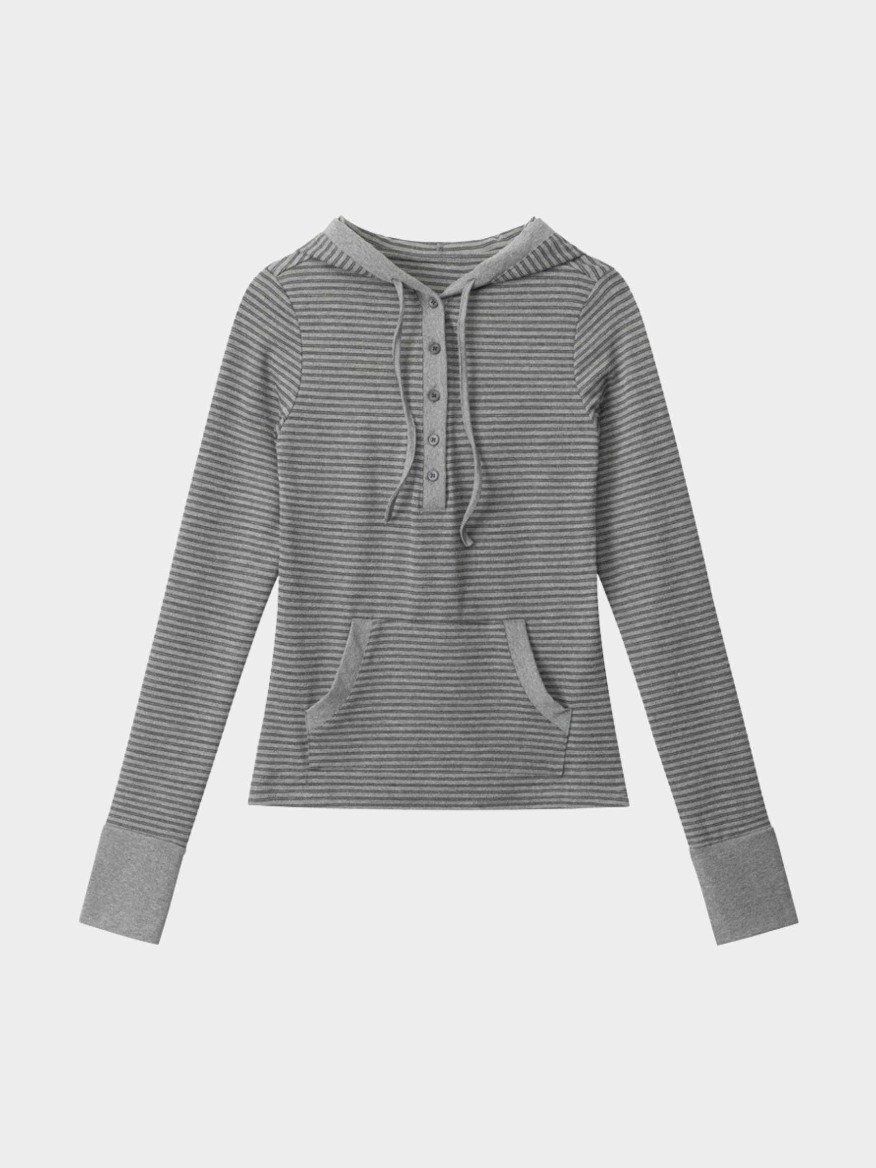 SlimDrift - Women's Striped Slim-Fit Hooded Long Sleeve T-Shirt