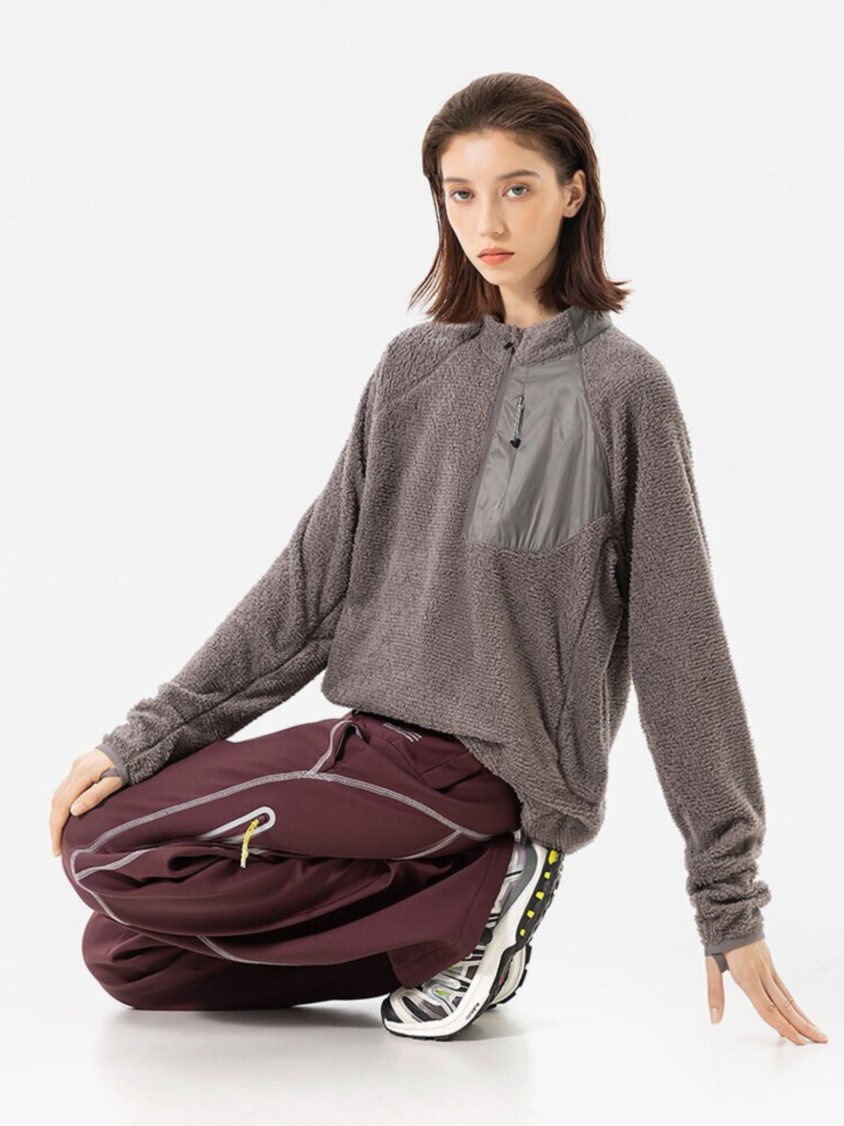 Arcadia - Half-Zip Fleece Liner Mock Neck Sweatshirt