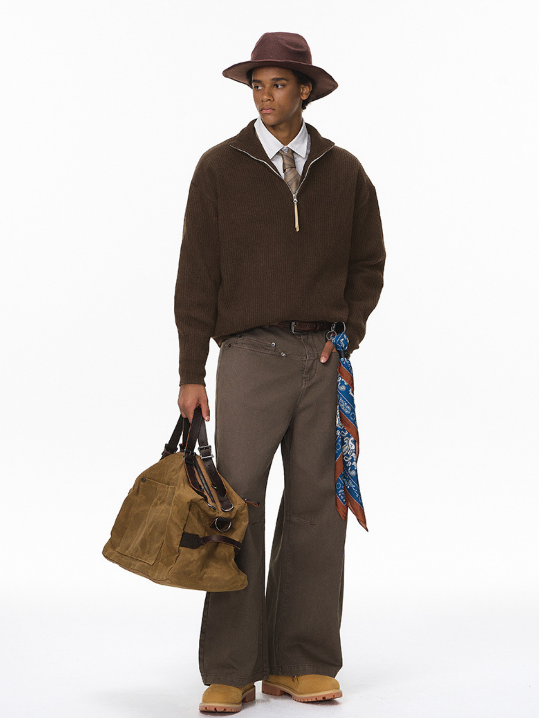 Thistle - Half-Zip High-Neck Knit Sweater