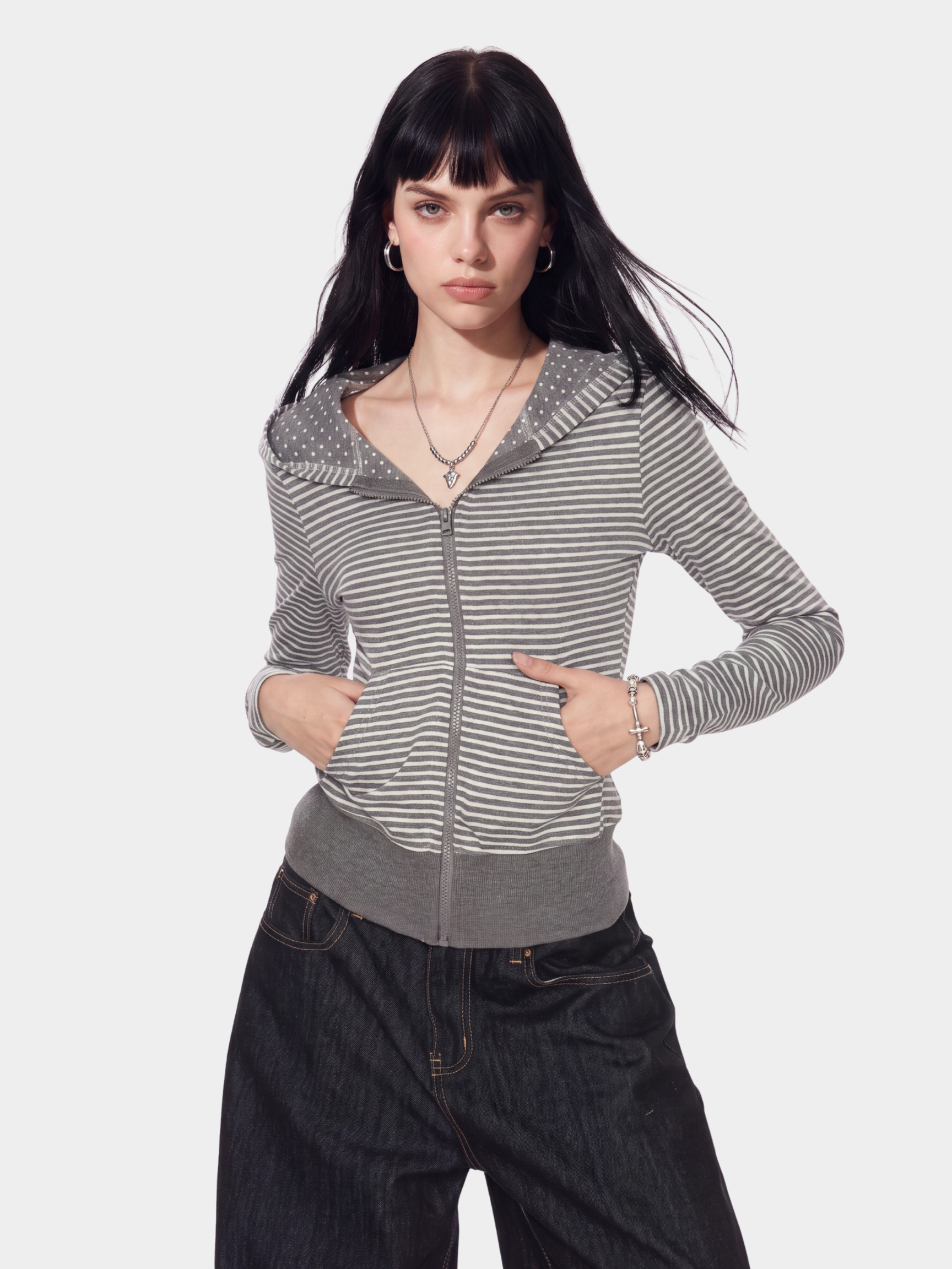 FlipStripe - Women's Reversible Stripe & Spot Print Jacket