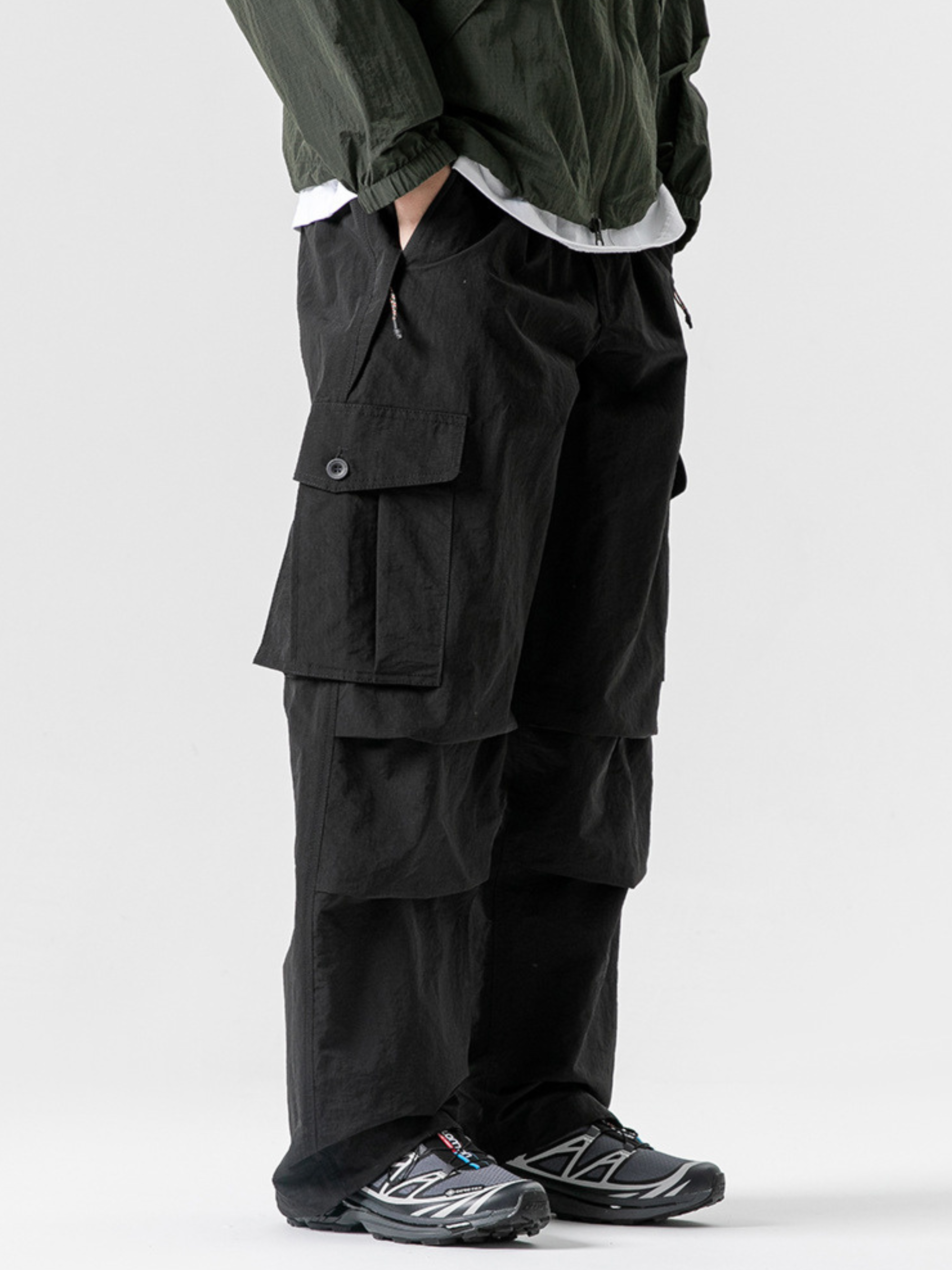 FoxPort - Unisex Loose Fit Fleece-Lined Paratrooper Pants