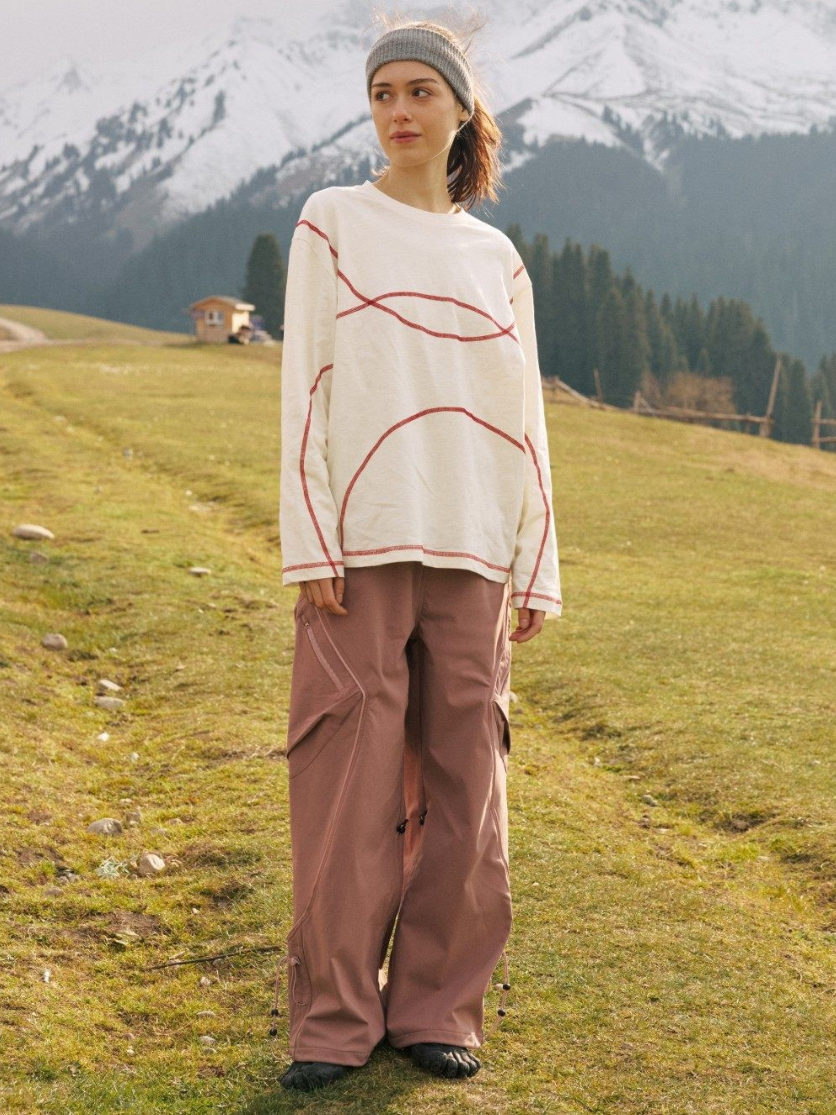 Glacialwind - Unisex Slub Cotton Breathable Running Long Sleeve