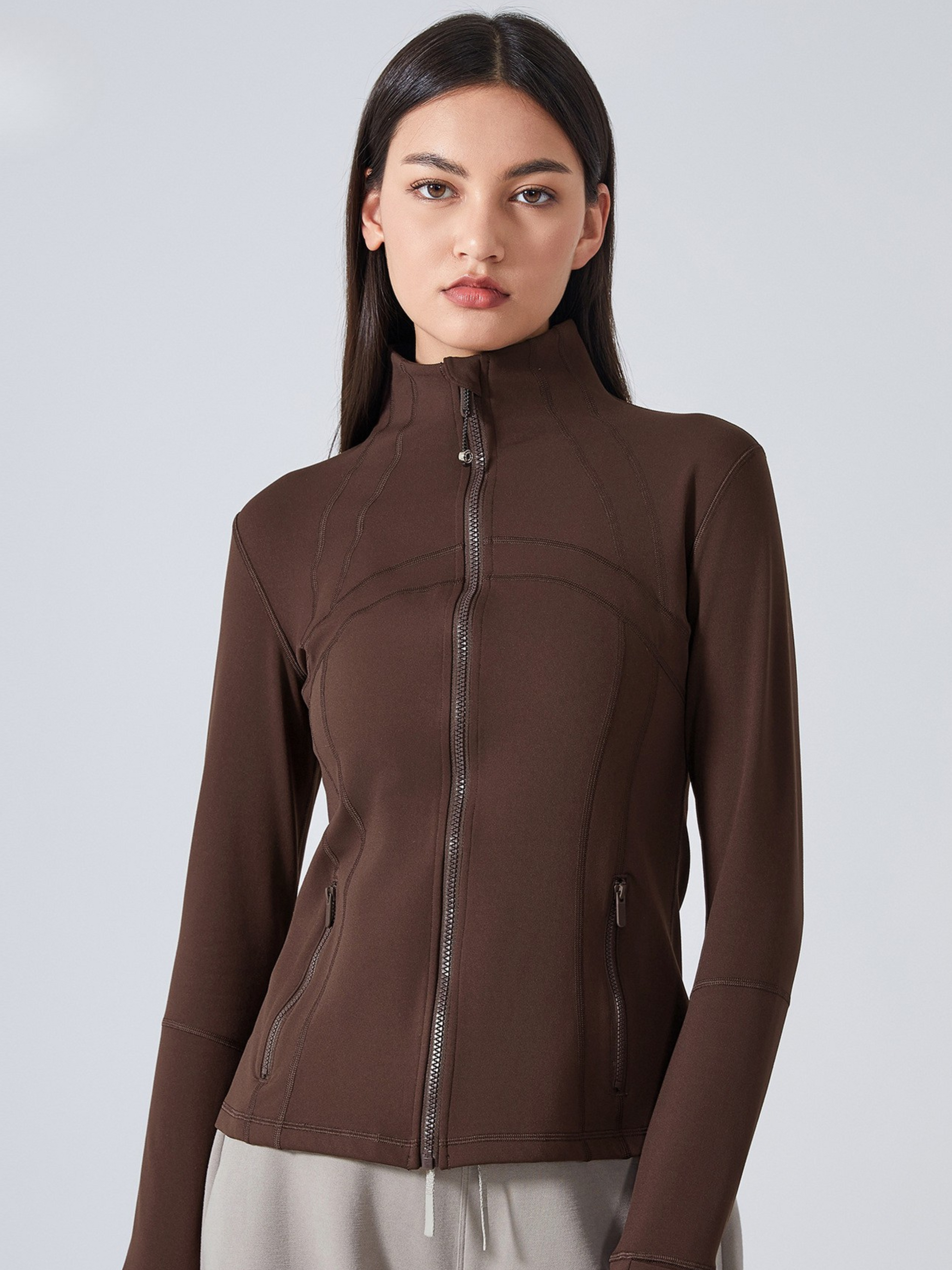 MesaPeak - Women's Fleece-Lined Slim-Fit Yoga Jacket with Thumbholes GONGGAR SPORTS