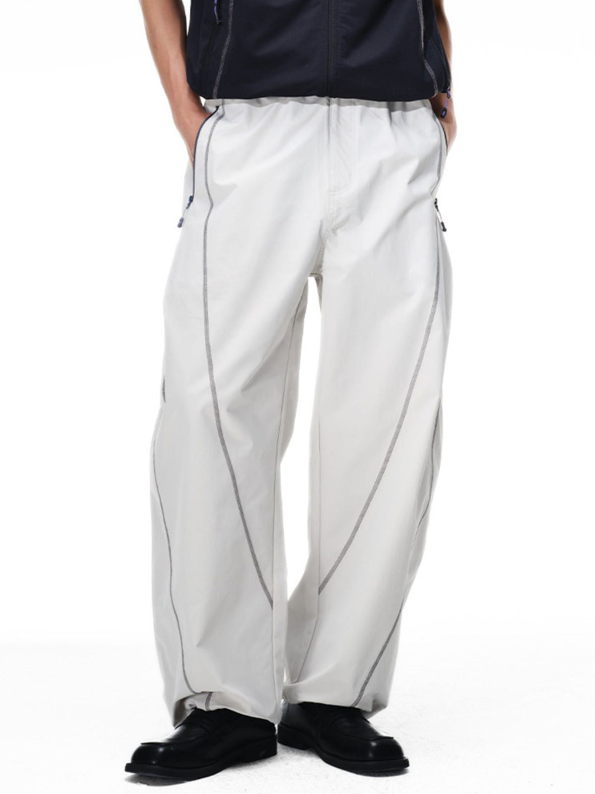 Cavefault - Water-Repellent Color-Block Curved-Leg Pants