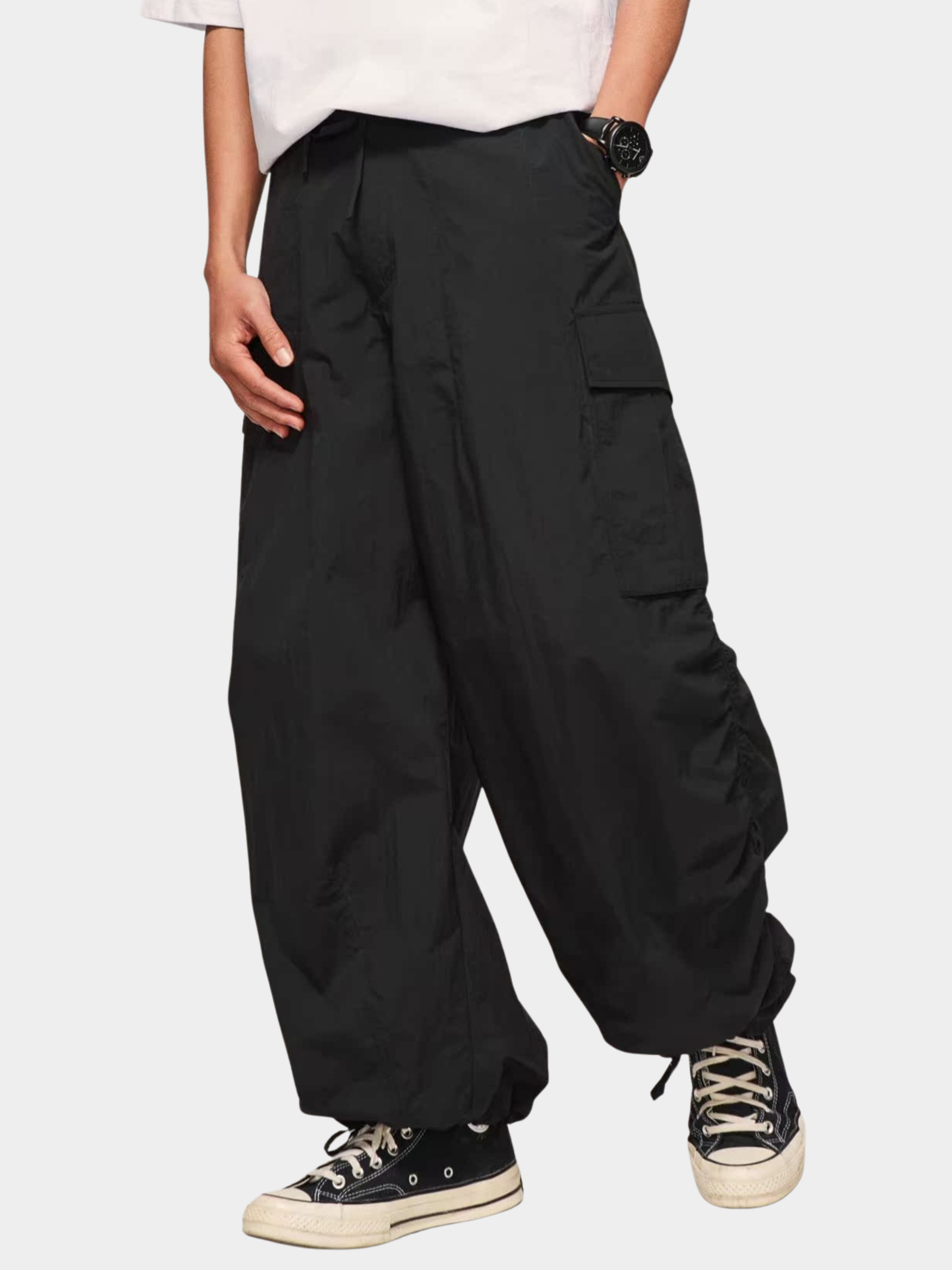 FireChair - Unisex Plaid Loose-Fit Utility Wide-Leg Pants