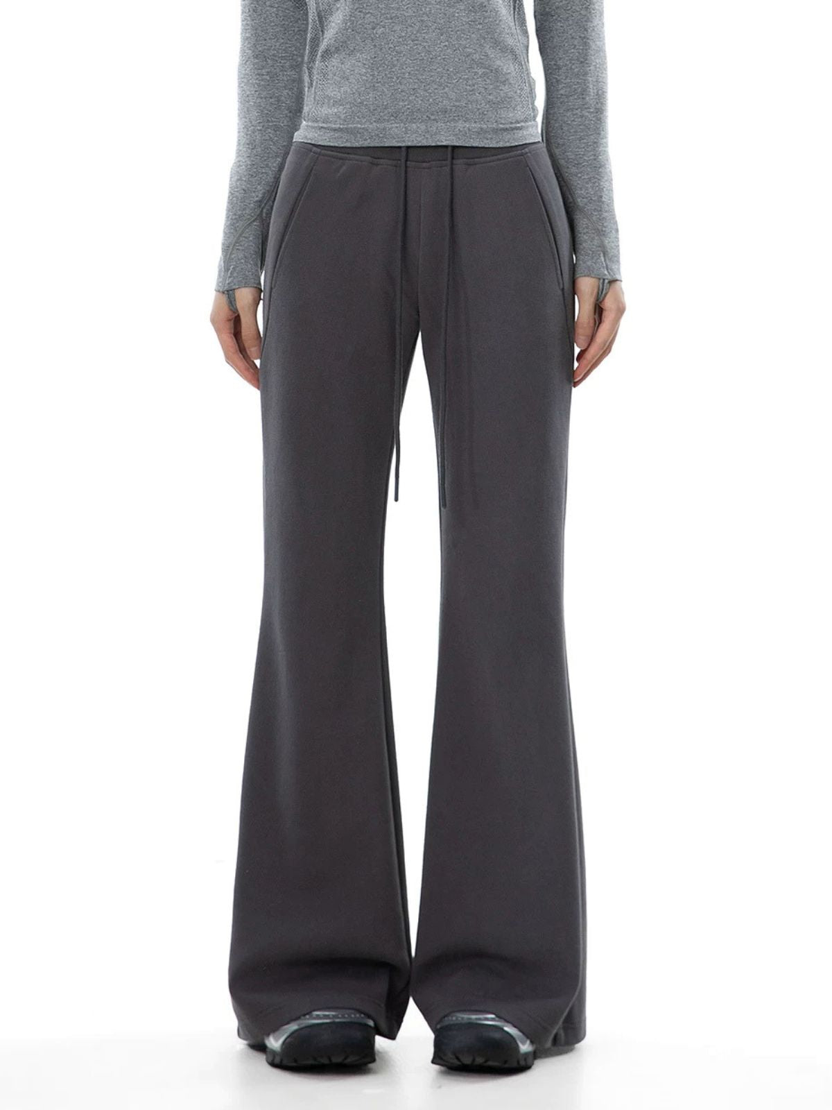Slatepath - Women's Draped Cotton-Blend Slight Flare Yoga Pants
