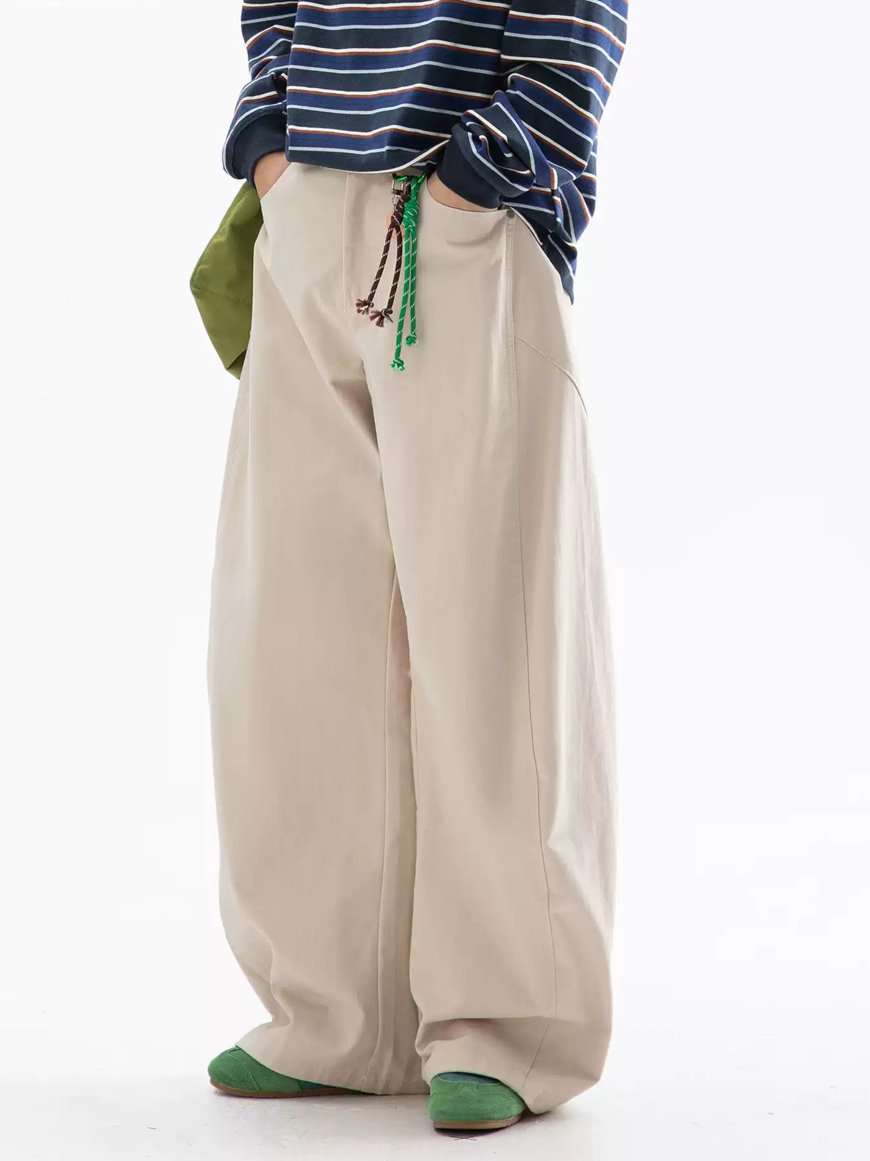 EchoStep - Unisex Pure Cotton Straight-Leg Curved Seam Pants