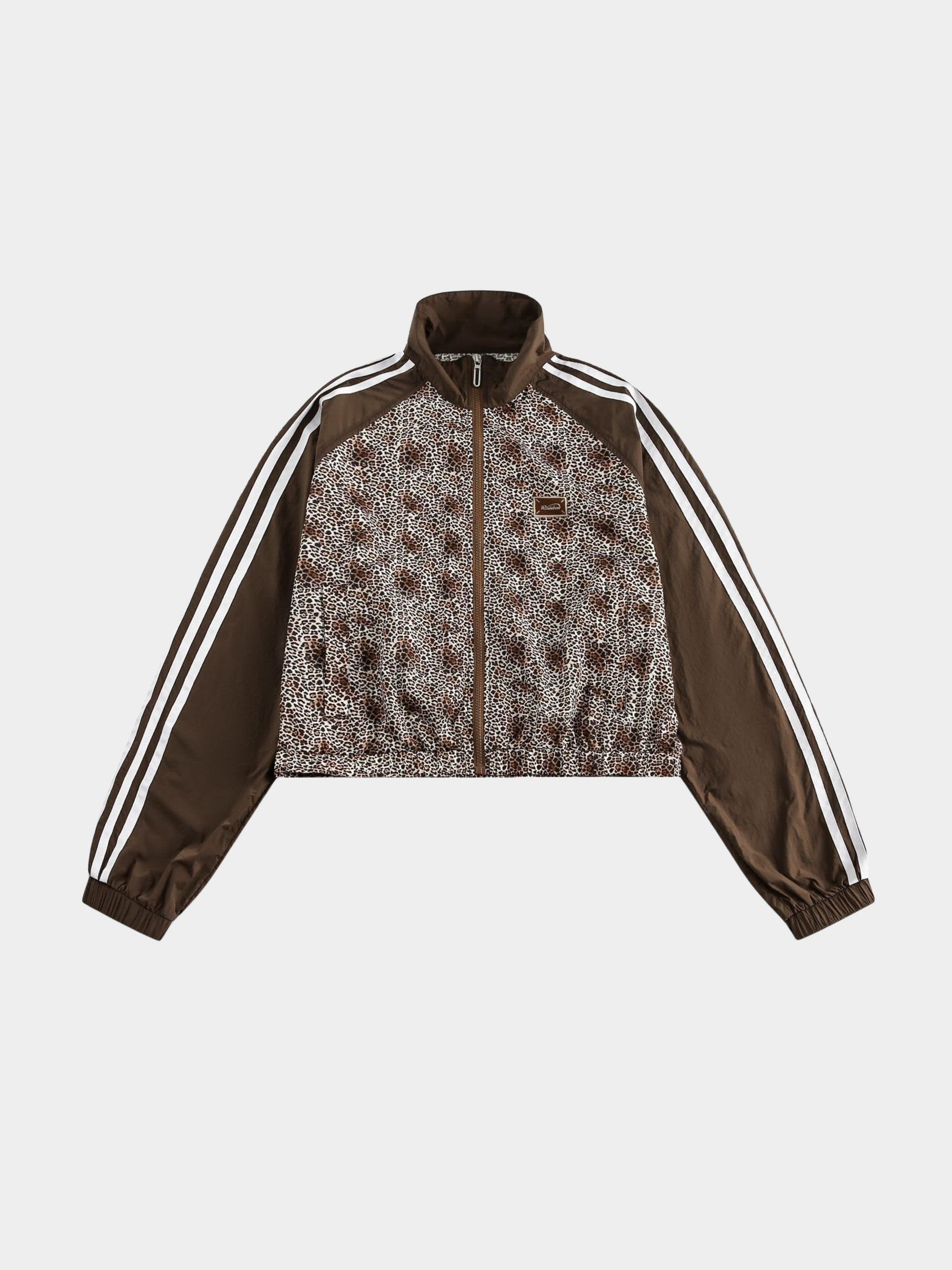 MesaTrail - Women's UPF50+ Leopard Panel Triple-Stripe Cropped Sun Hoodie GONGGAR SPORTS