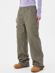 CalmDrift - Women's Deconstructed Multi-Pocket Straight-Leg Cargo Pants