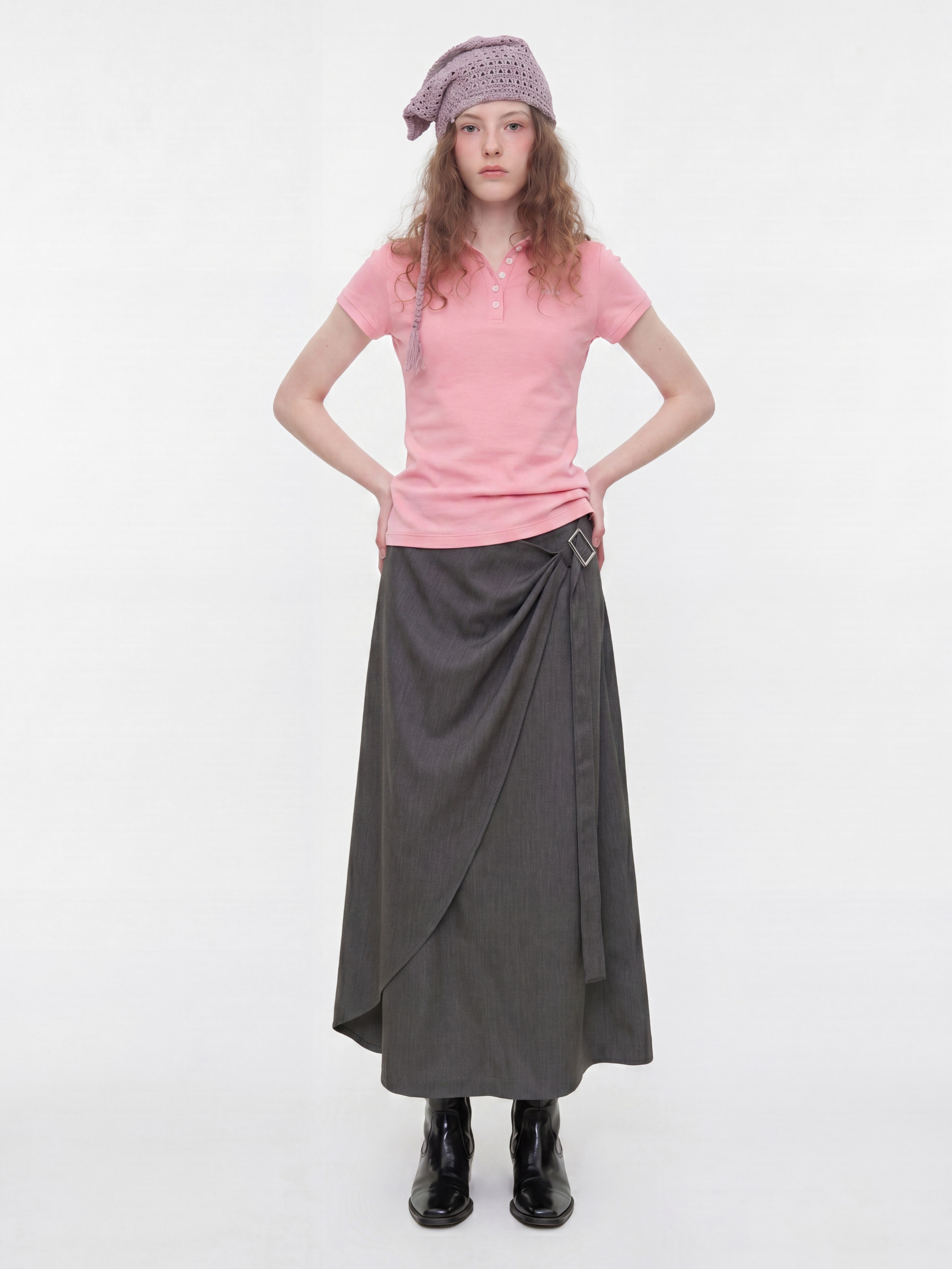 QuietFlow - Women's Adjustable Tie-Waist Linen-Look A-Line Maxi Skirt
