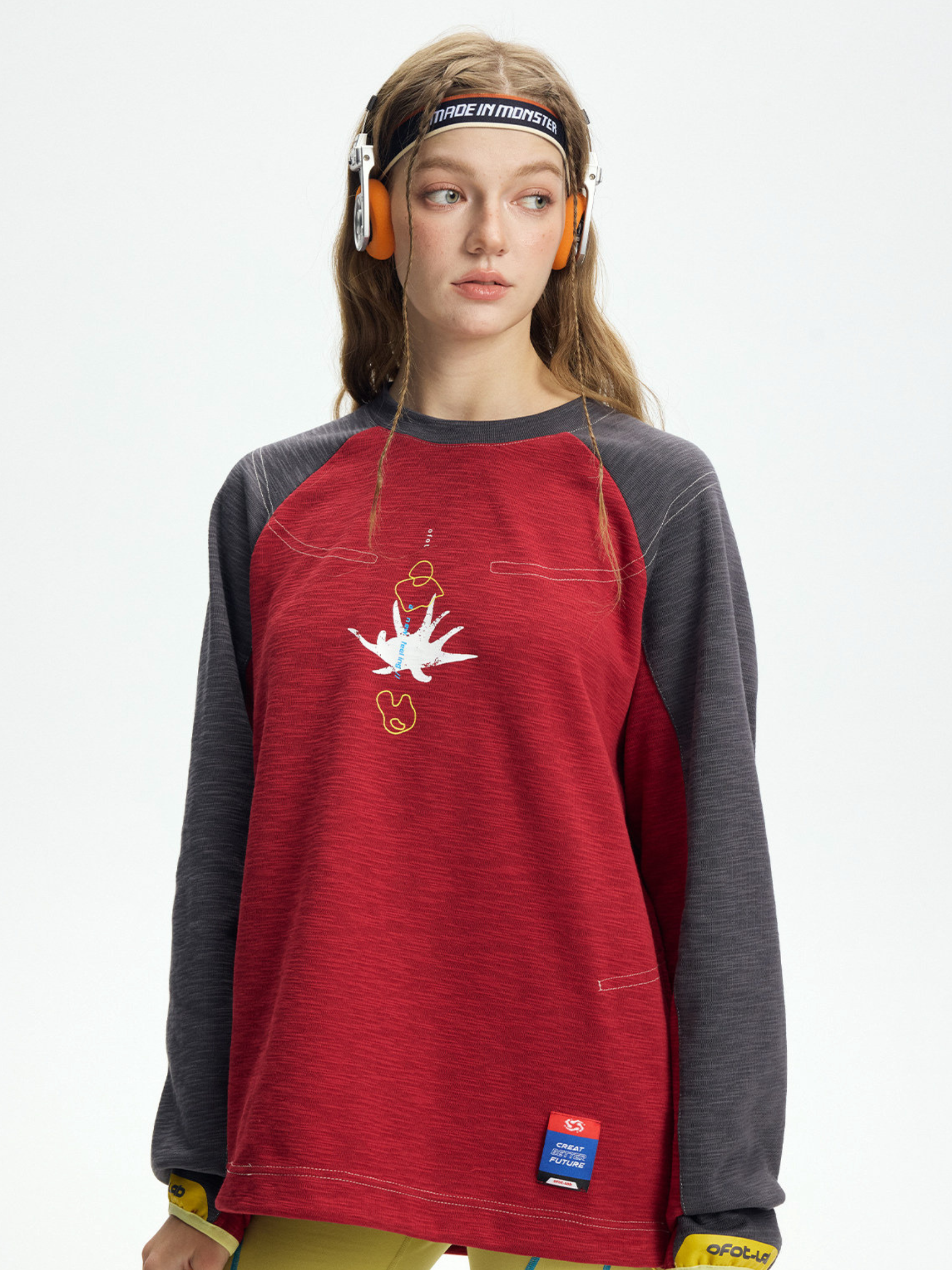 Balance - Women's Contrast Raglan Sleeve Oversized Long sleeves