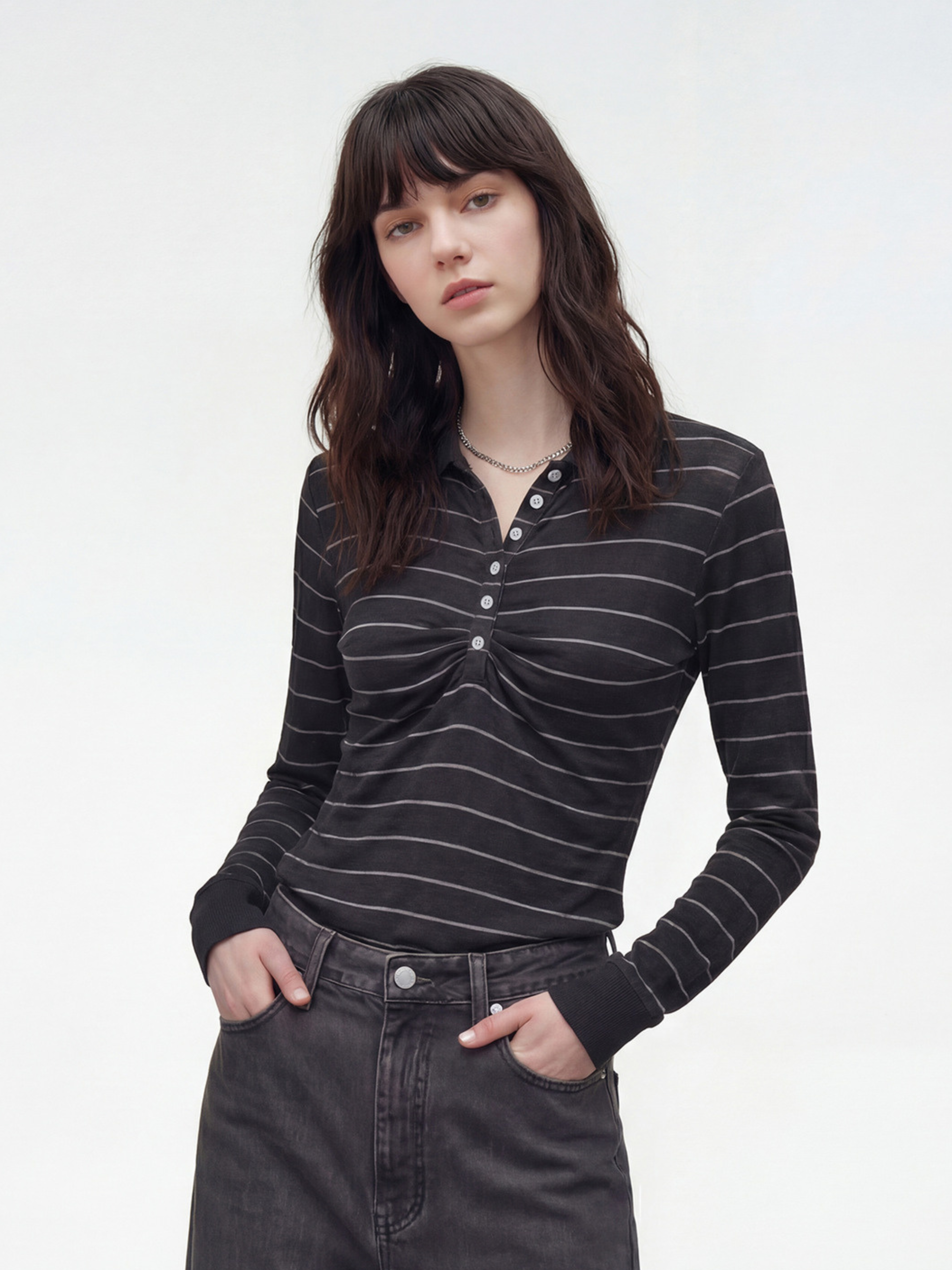 Ironwhisper - Women's Slim-Fit Long Sleeve Polo Shirt