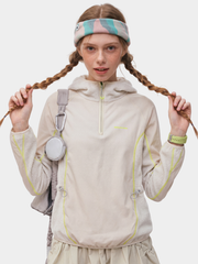 FadeSplit - Women's Fleece-Lined Utility Half-Zip Long-Sleeve Top