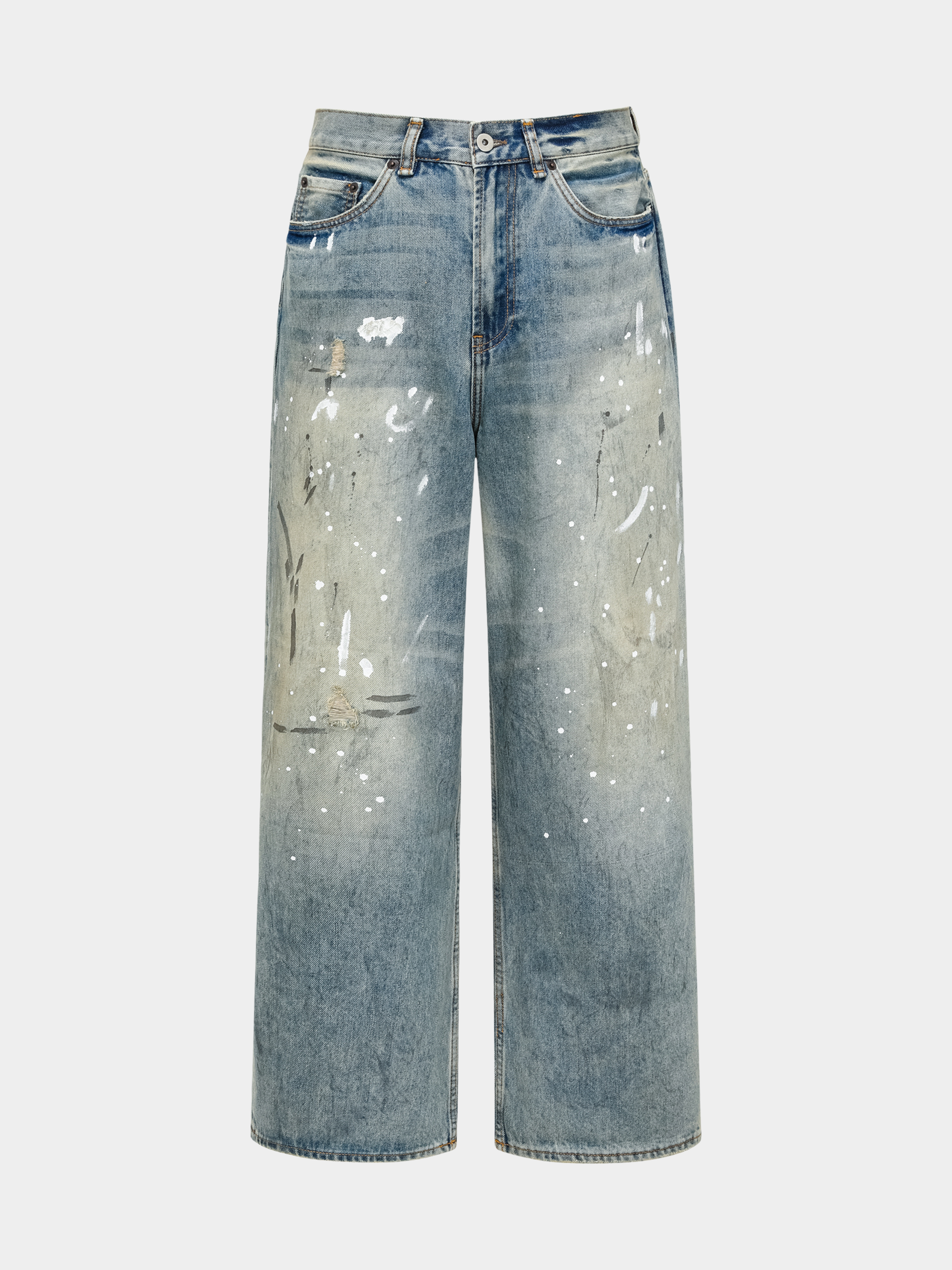 DryClip - Men's Paint-Splatter Distressed Denim Jeans