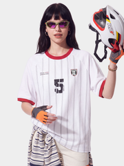 LineGlide - Women's Contrast Raglan Stripe Soccer Jersey T-Shirt