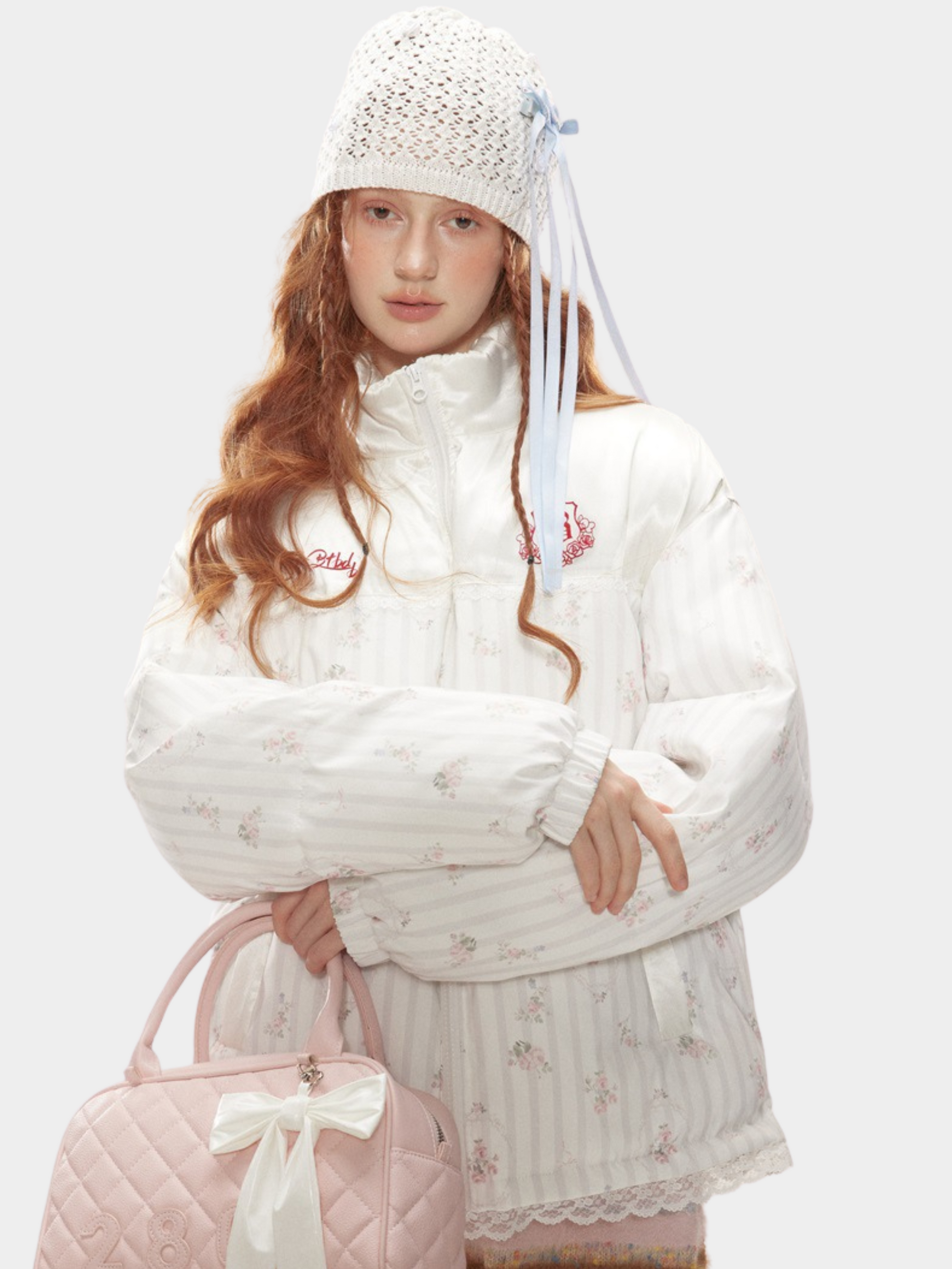 RavenDrop - Women‘s High Collar Lace-Trimmed Padded Jacket GONGGAR SPORTS