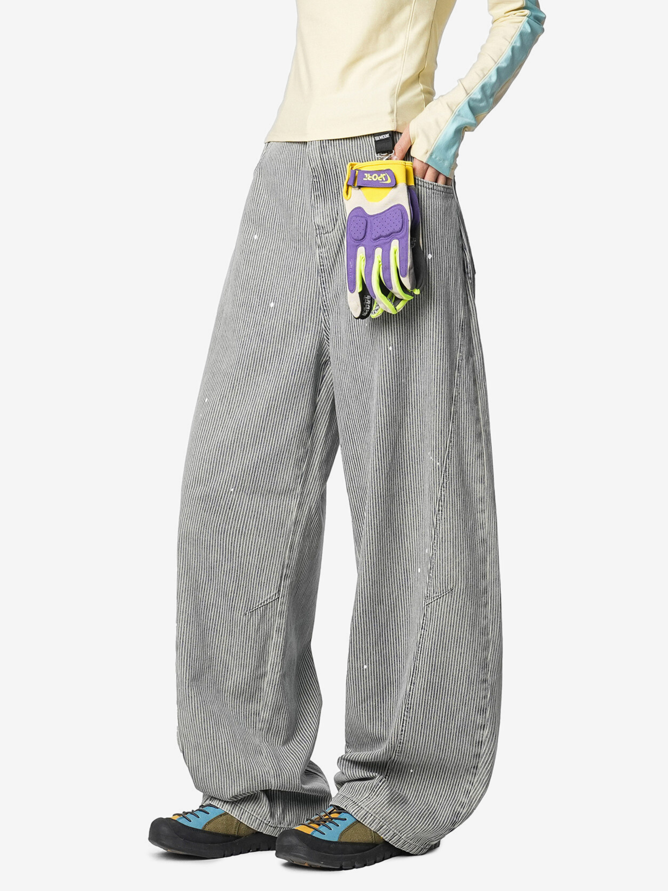 Highclimb - Unisex Striped Straight-Leg Pants