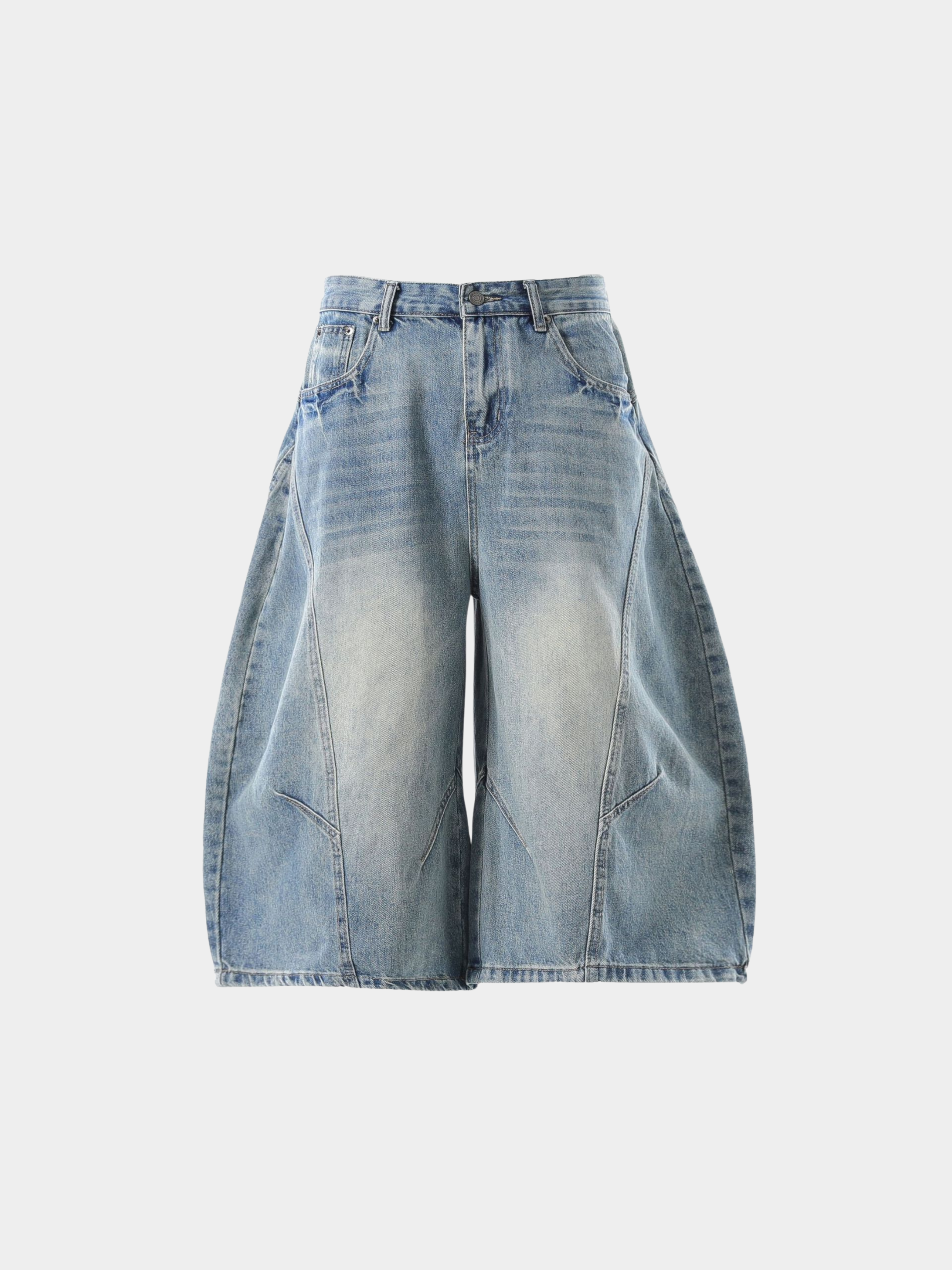 BaseTent - Men's Curved Wide-Leg 7/8 Denim Pants GONGGAR SPORTS