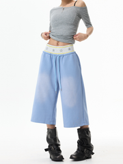 SprintCut - Women's Star Ribbed High-Waist Mid-Length Shorts