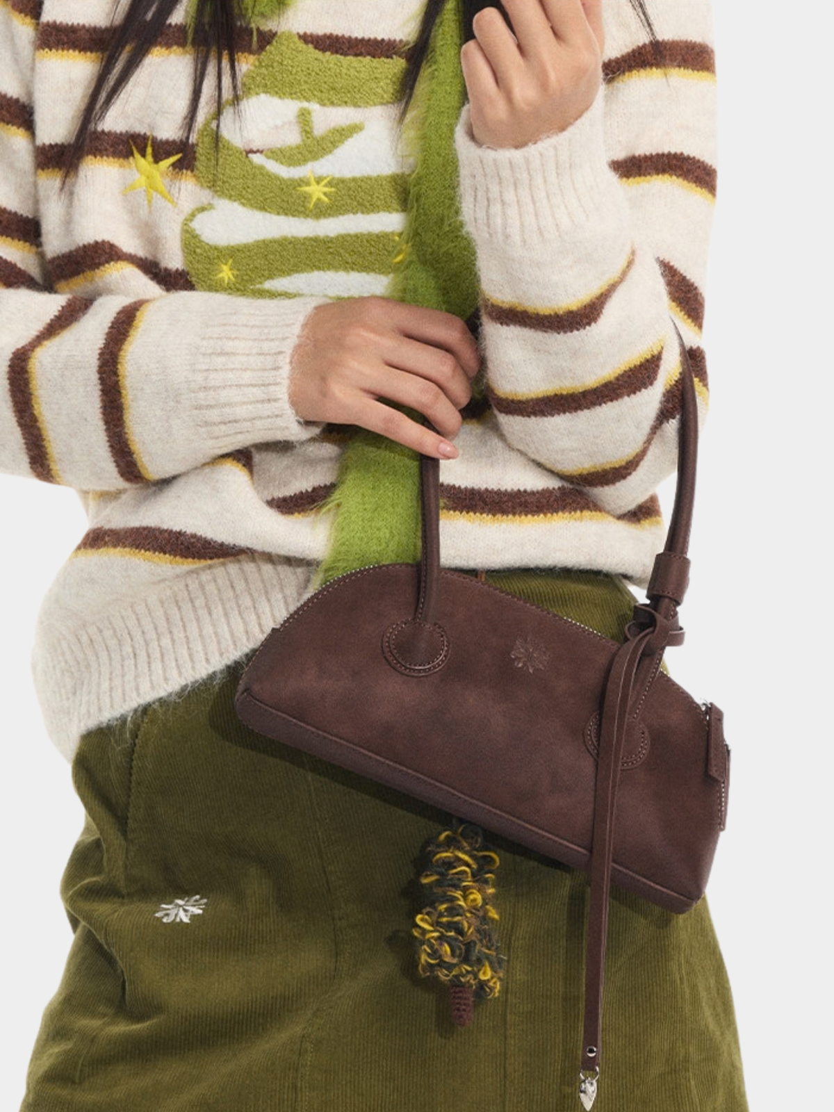 VelvetGlide - Suede-Feel Leather Shoulder Handbag