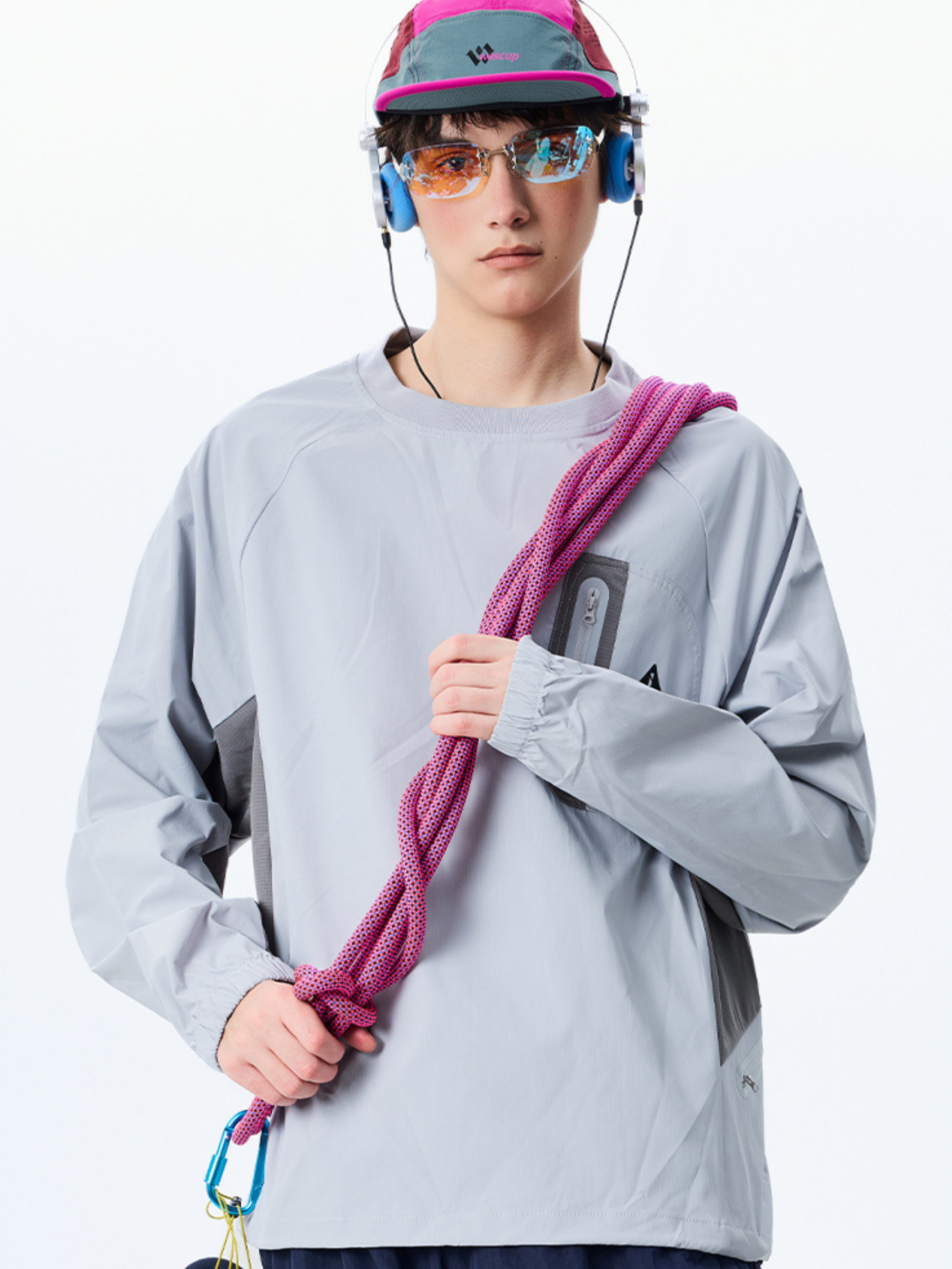 Mistral - Unisex Water-Repellent Reflective Zipper Long-Sleeve T-Shirt