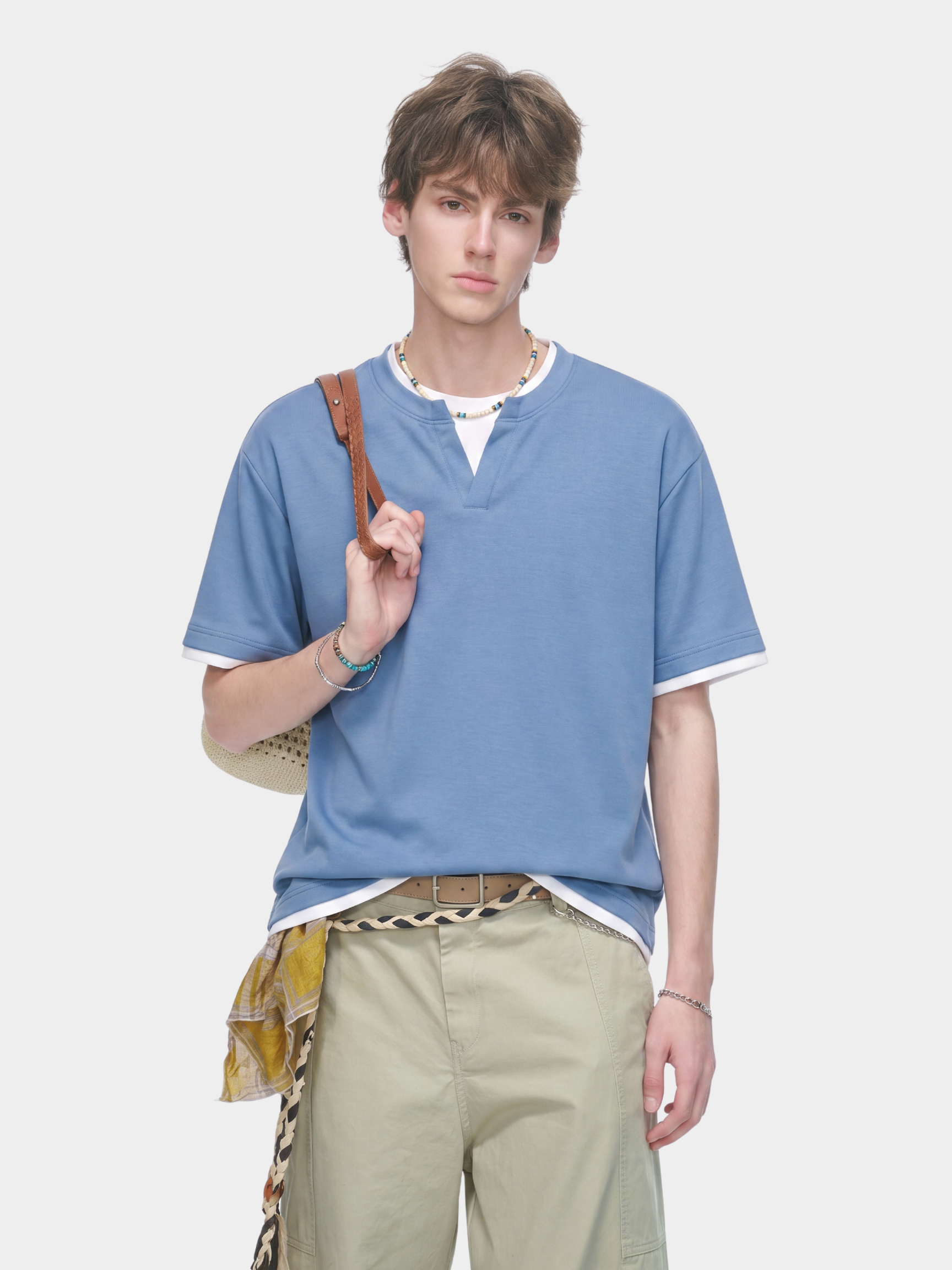Thunderridge - Men's Layered Crew Neck T-Shirt