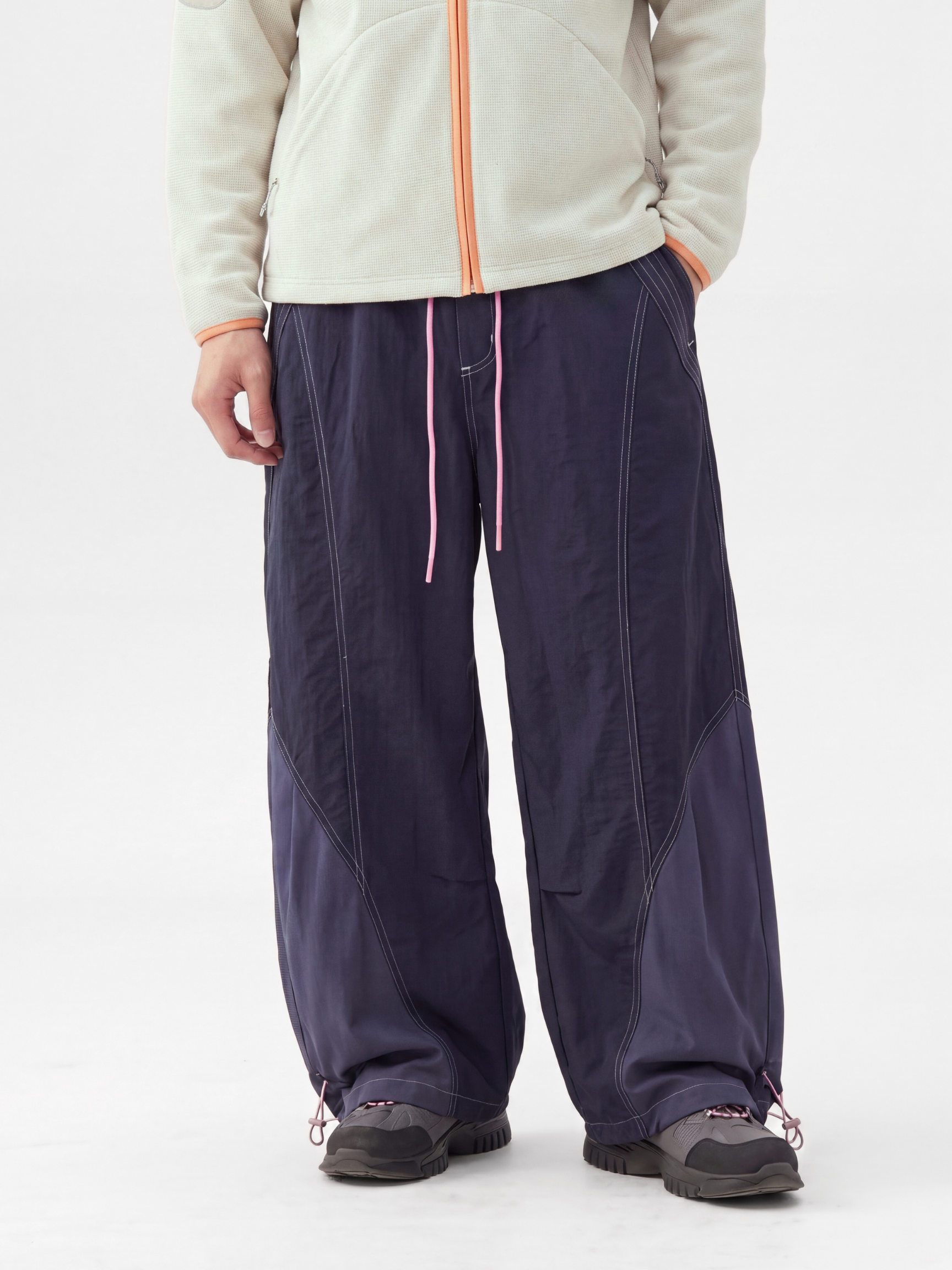 TieRidge - Unisex Lightweight Breathable Contrast-Stitch Paratrooper Pants