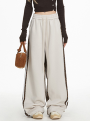 Frostlore - Women's Leopard-Panel Straight-Leg Casual Pants