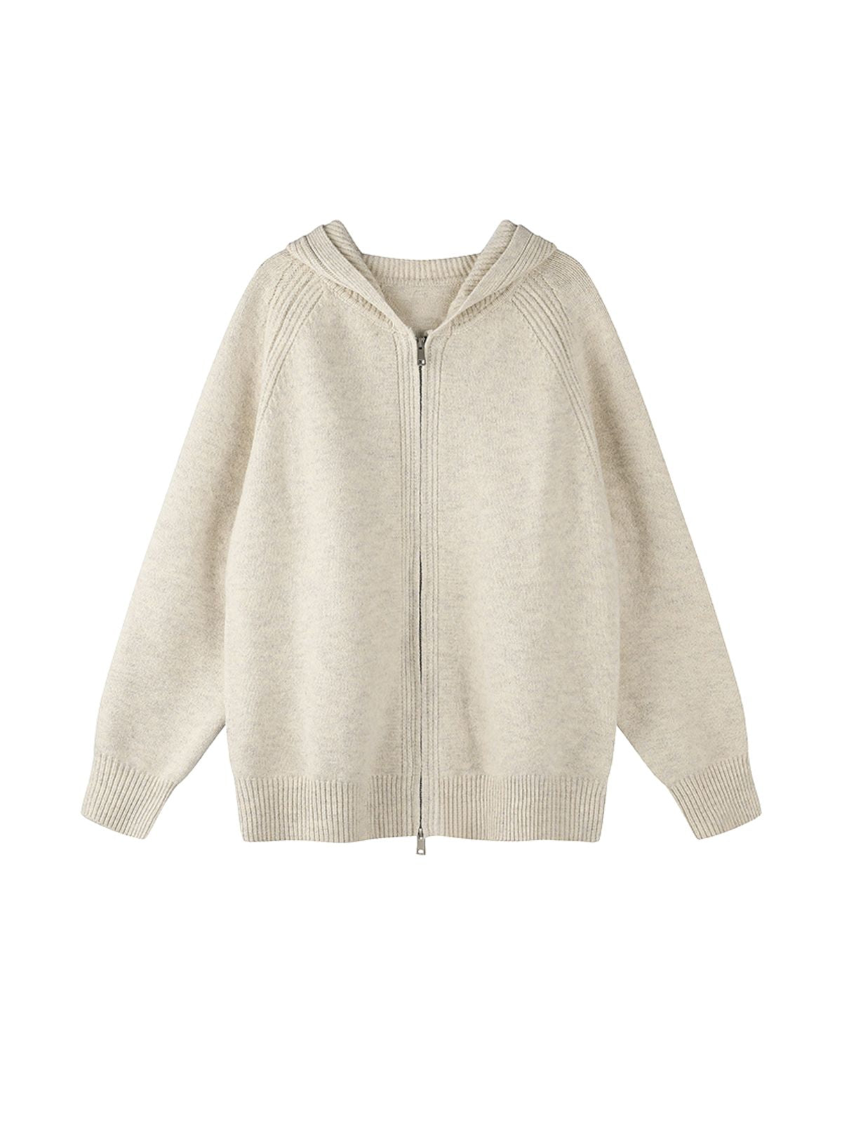 FrostDen - Unisex Wool-Blend Double-Zip Hooded Sweater