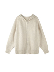 FrostDen - Unisex Wool-Blend Double-Zip Hooded Sweater