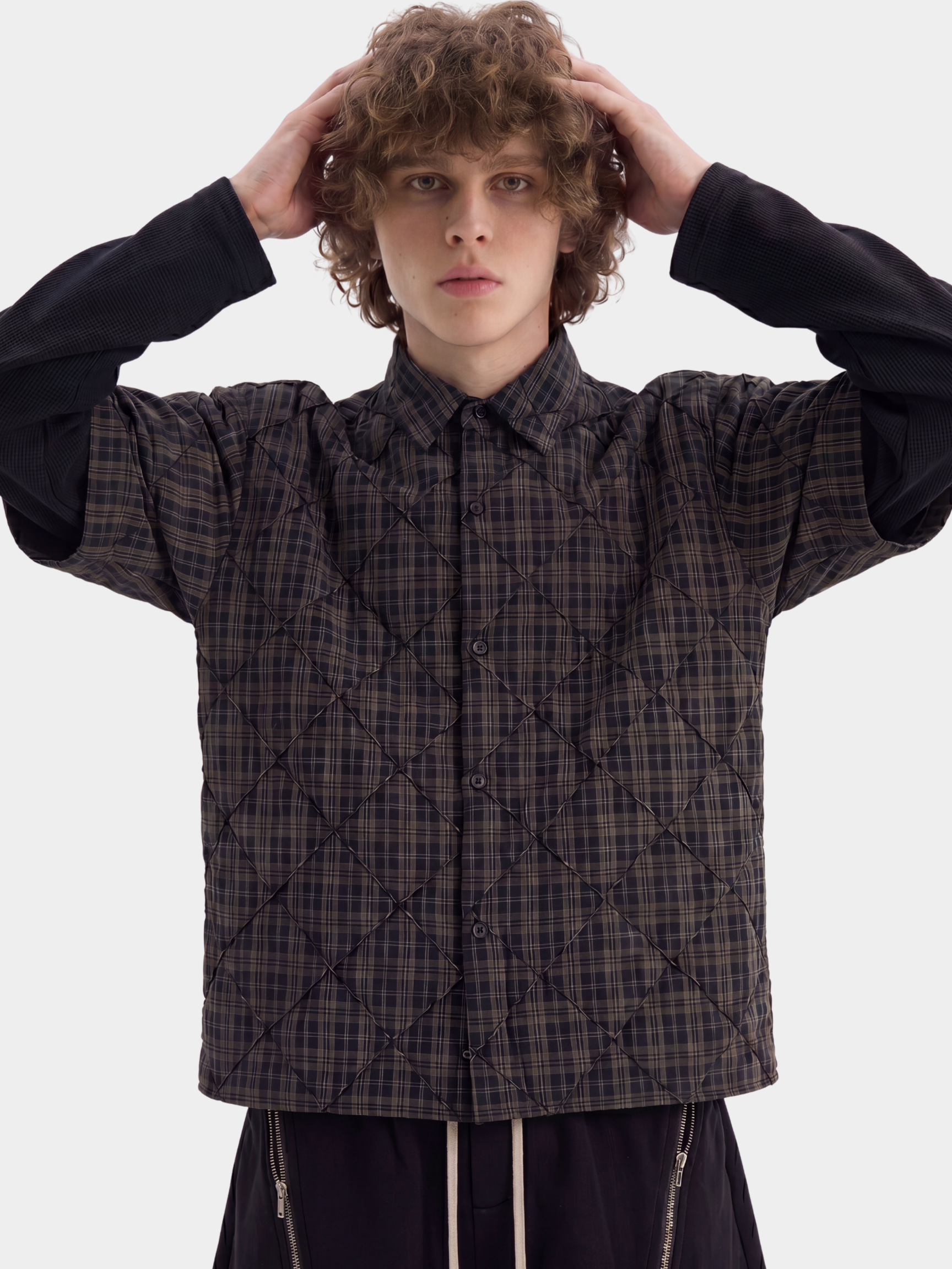 WaterPod - Men's Layered Plaid Relaxed Shirt