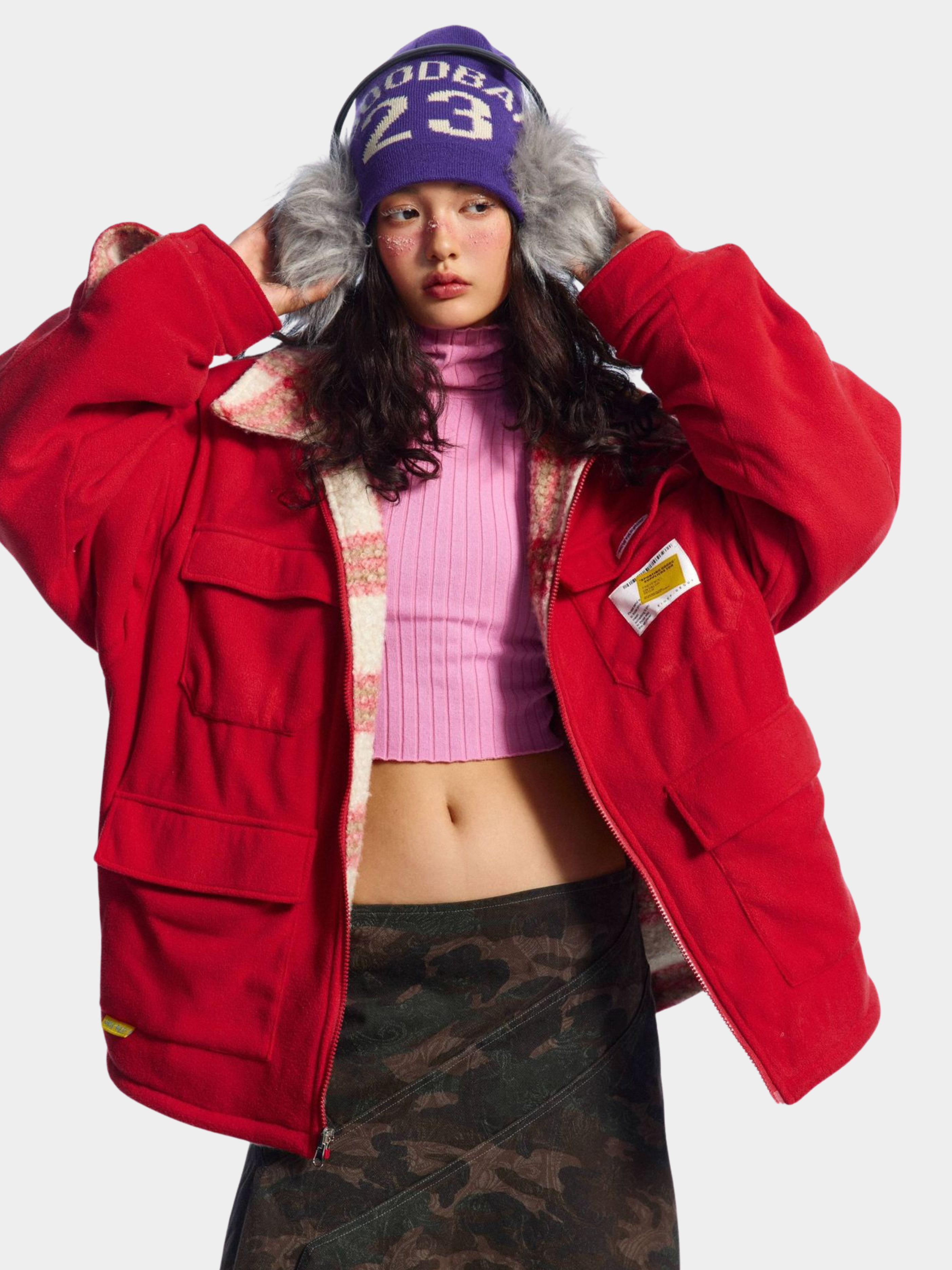 BluffScope - Women's Plaid & Fleece Reversible Sherpa Winter Jacket GONGGAR SPORTS